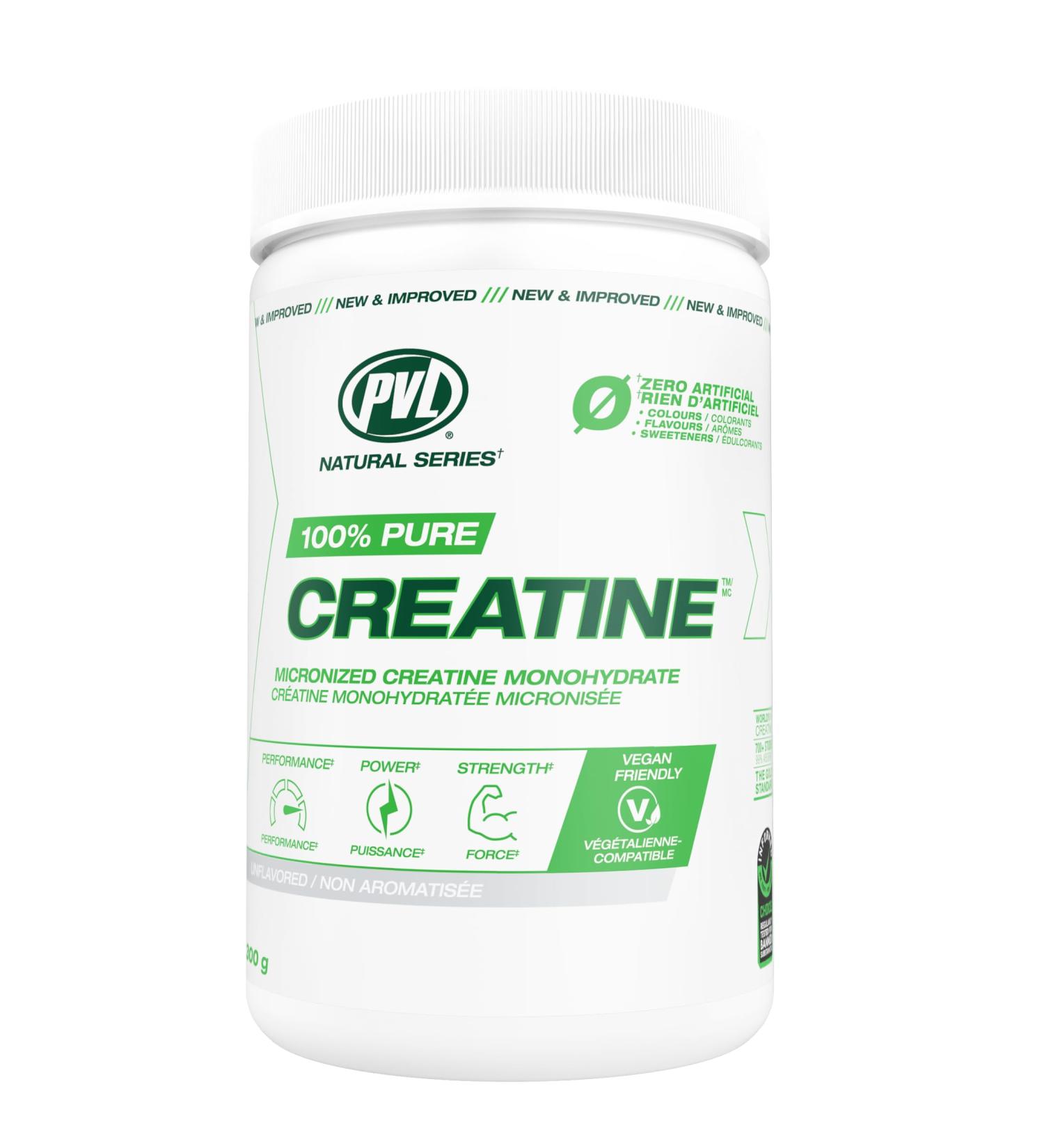 PVL 100% Pure Creatine - Creatine Monohydrate Micronized Powder - Creatine Powder Supplement for enhanced high-intensity performance - 300 g - Unflavoured 60 Servings (Pack of 1) - Buy Online on SooperMarket.com