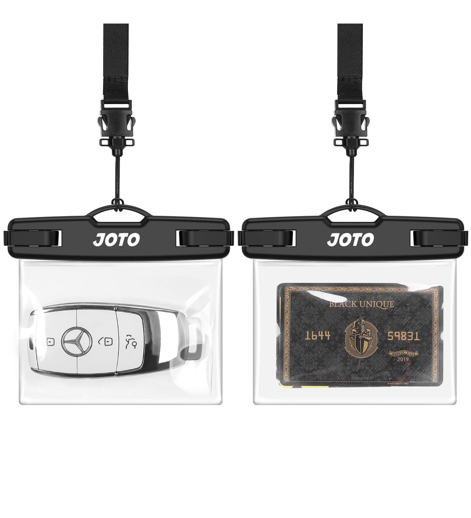 JOTO 2 Pack Waterproof Car Key FOB Case with Lanyard - Small Waterproof Wallet for Money Credit ID Card - Black - Buy Online on SooperMarket.com