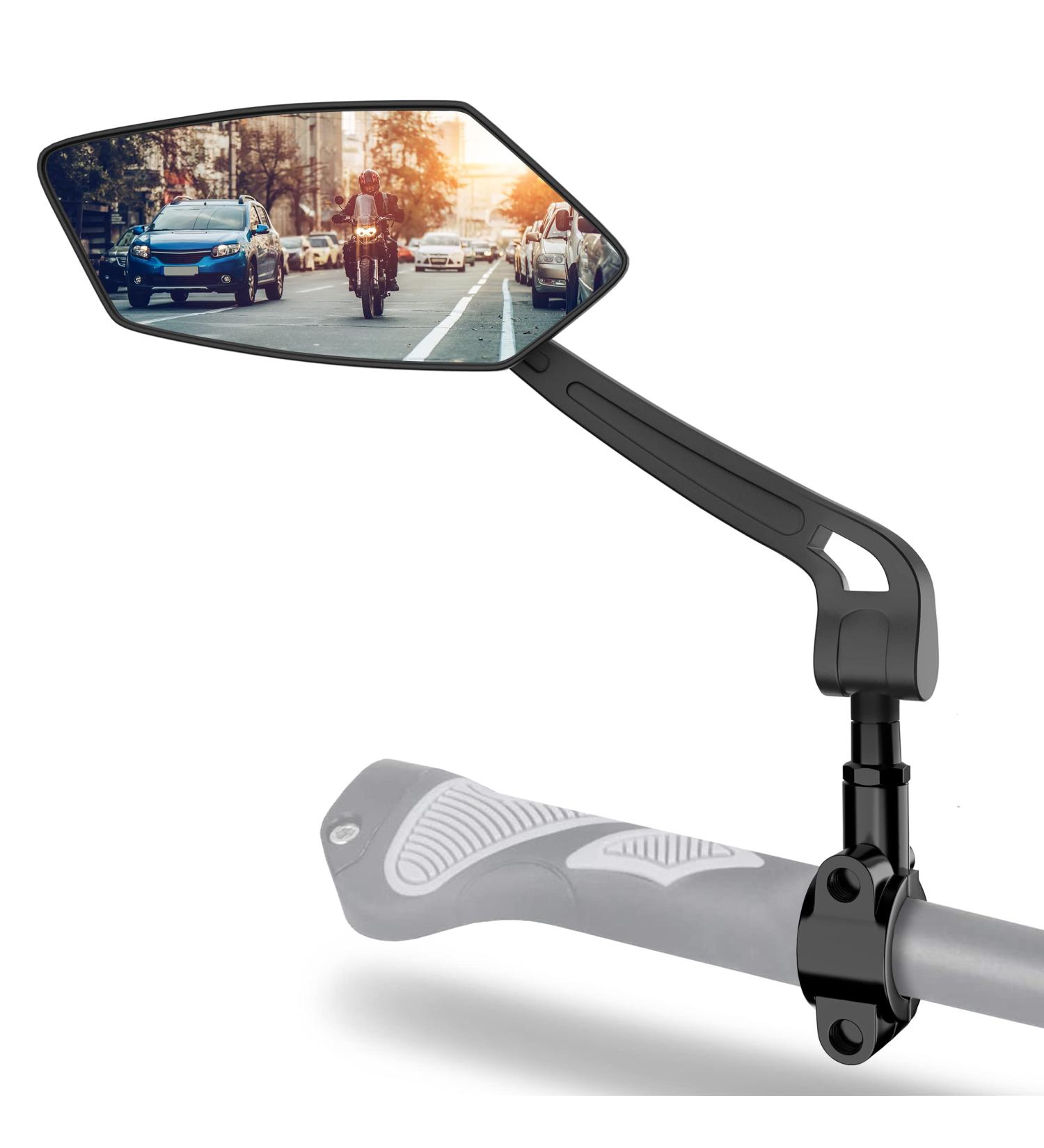 Xcel Rim Bicycle Mirror - Extra Large Impact-Resistant Glass for Handlebar | Perfect for E-Bikes | Foldable Left Return Mirror - Buy Online on SooperMarket.com