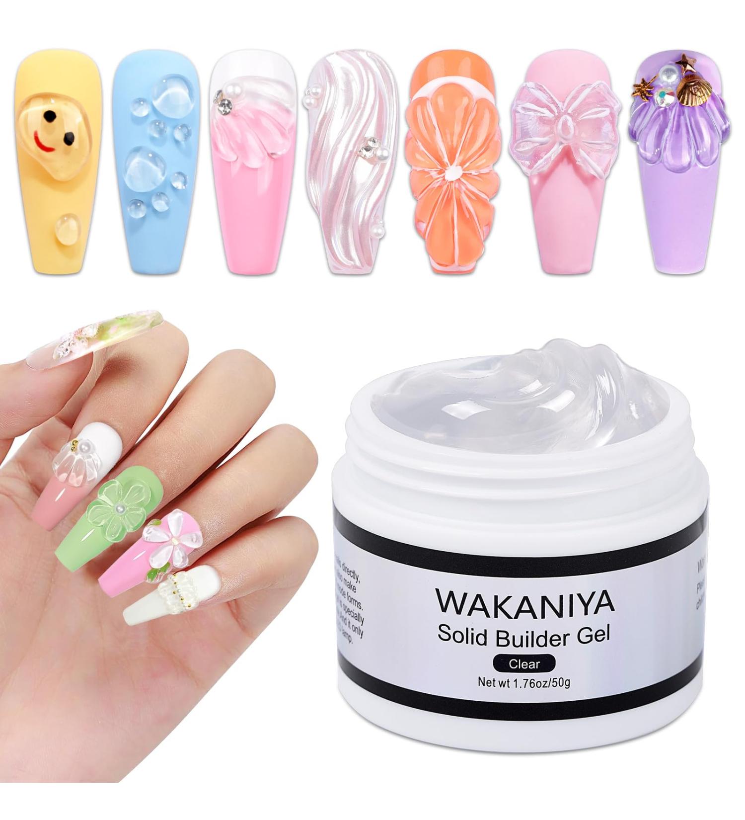 WAKANIYA Solid Gel Builder - 3D Sculpting Gel for Nail Art | Non-Sticky Hand Carving & Clear Gel for Salon & DIY - Ships Worldwide - Buy Online on SooperMarket.com