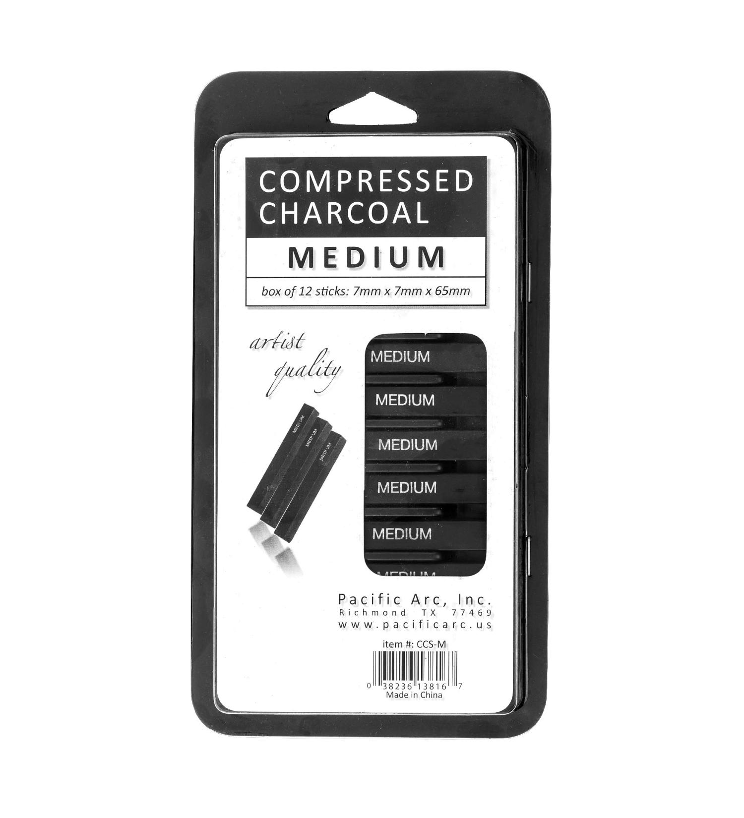 Pacific Arc Compressed Charcoal Sticks Medium 12 Pack - Drawing, Sketching, Shading - Buy Online on SooperMarket.com