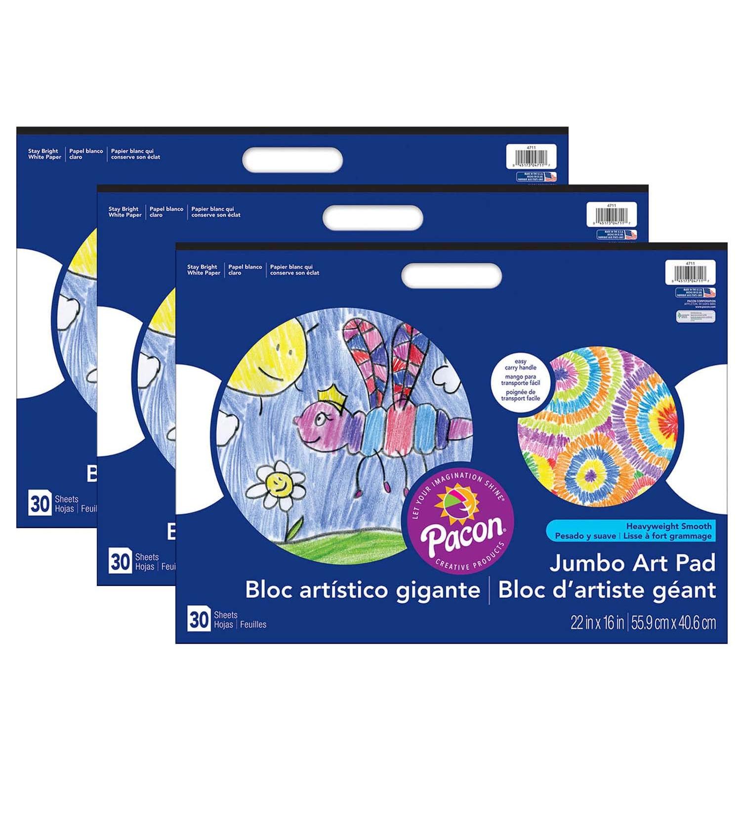 Prang Jumbo Art Pad White 22 x 16 30 Sheets Pack of 3