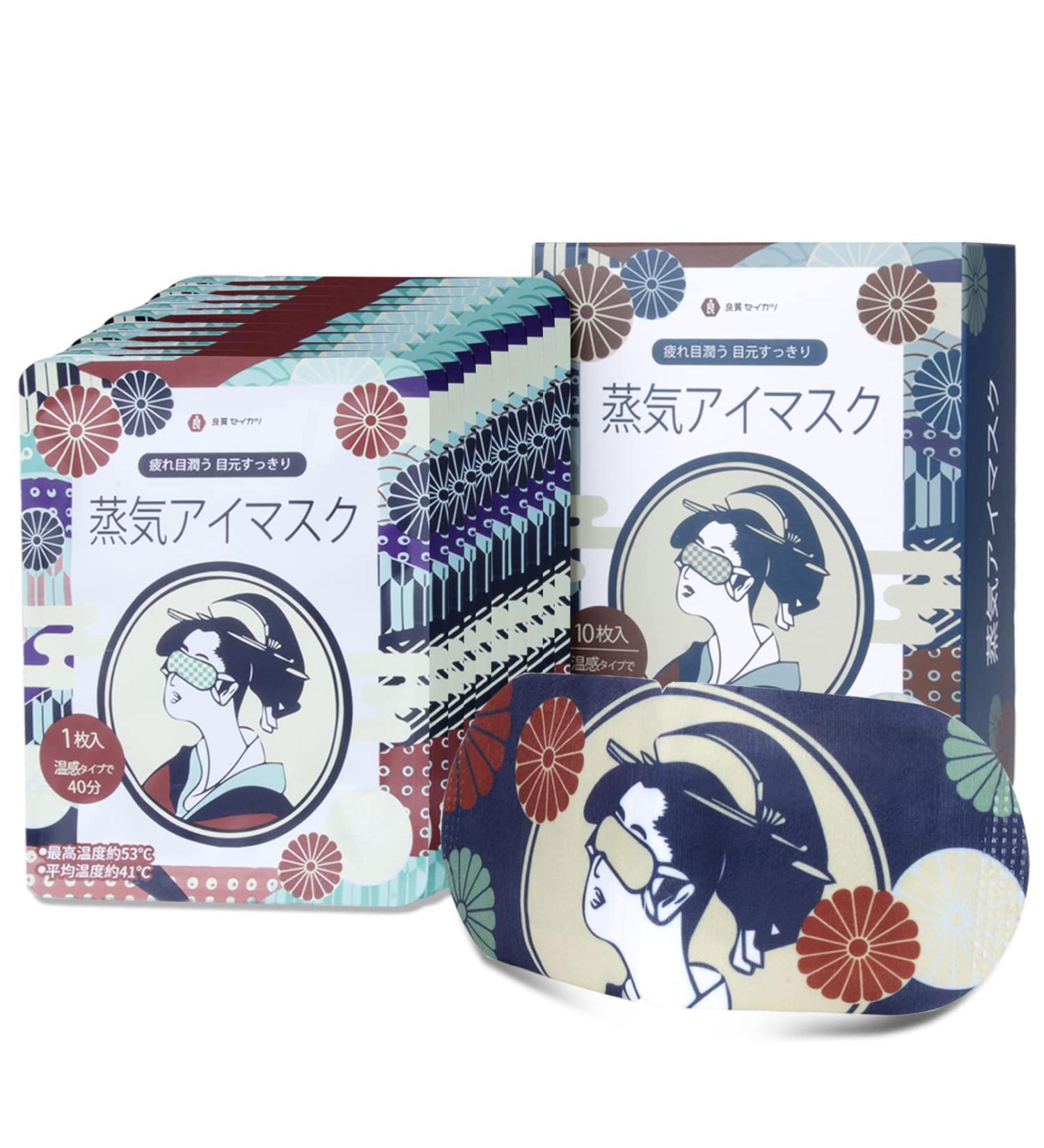 10 Packs Jasmine Steam Eye Masks - Relief for Dry Eyes, Fatigue & Dark Circles | Improve Sleep Quality with Moist Heat Compress - Disposable & Effective Sleep Eye Mask - Buy Online on SooperMarket.com