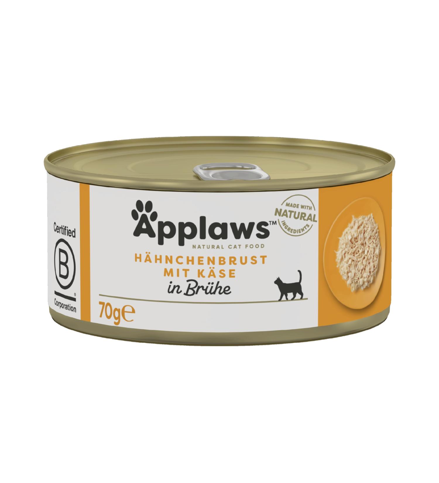 Applaws Premium Natural Wet Cat Food | Chicken & Cheese in Broth 70g Can (24 Pack) - Healthy Cat Nutrition - Buy Online on SooperMarket.com