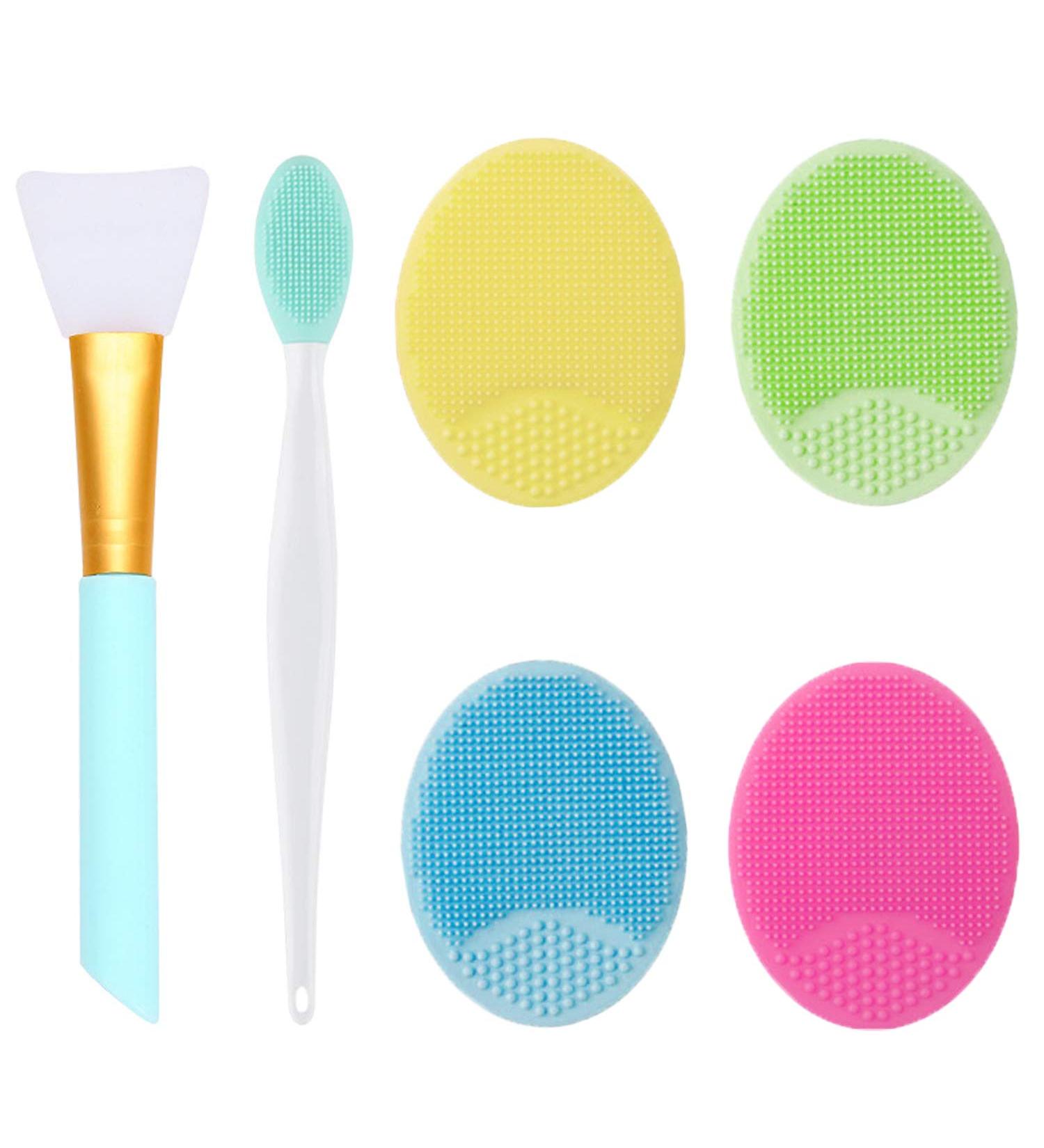 OBSCYON 6-Piece Soft Silicone Face Scrubber Set for Pore Cleansing and Lip Exfoliation - Facial Cleansing Brush, Mask Brush, Lip Brush - Skin Care Tools - Buy Online on SooperMarket.com