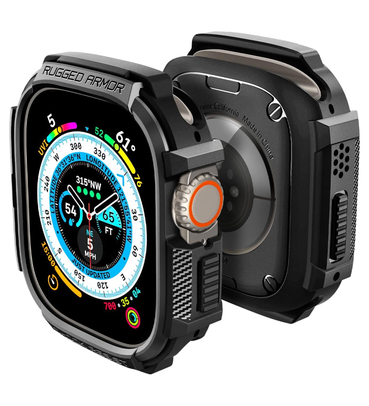Spigen Rugged Armor Designed for Apple Watch Ultra Case Durable TPU Case for Apple Watch Ultra 49mm Case - Black - Buy Online on SooperMarket.com