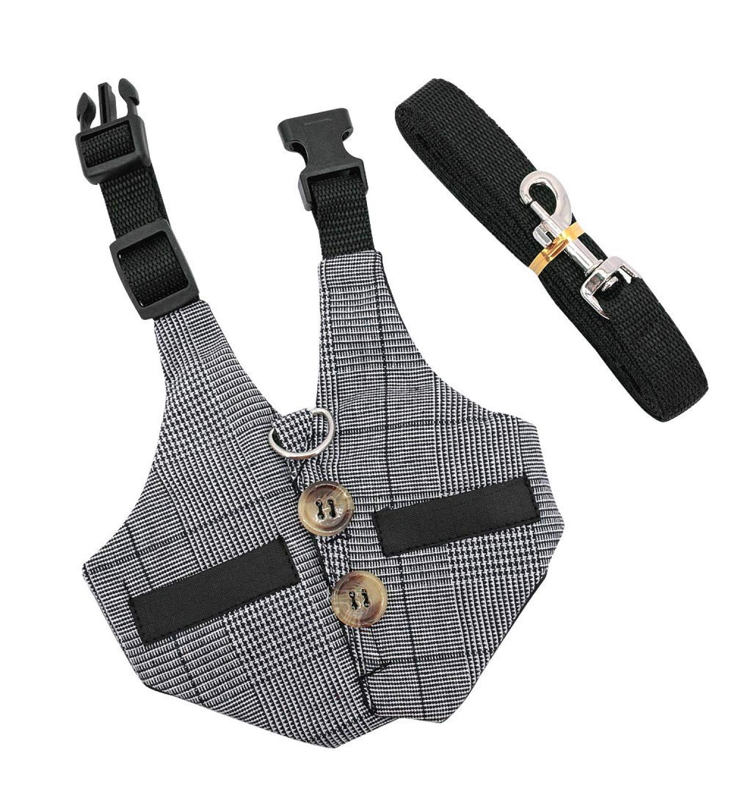 Rabbit Harness Multipurpose Adjustable Soft Pet Rabbit Walking Harness Leash Lead Gentlemanly Style Bunny Vest for Small Animal (M) - Buy Online on SooperMarket.com