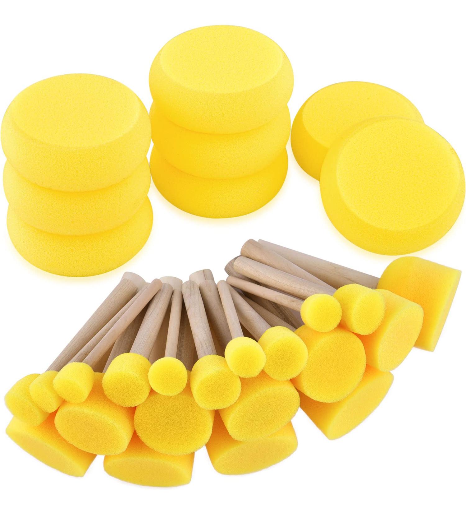 Hapeper 28-Piece Round Sponge Brush Set for Watercolor, Crafts & Face Painting - Buy Online on SooperMarket.com