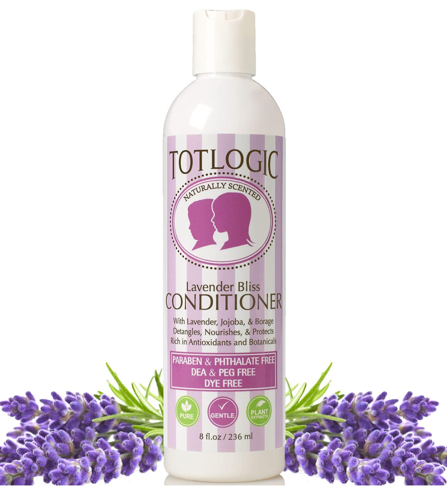 TotLogic Kids Baby Safe Conditioner 8 oz - Lavender Bliss with Natural Jojoba Oil - No Phthalates, Parabens, or Sulfates - Buy Online on SooperMarket.com