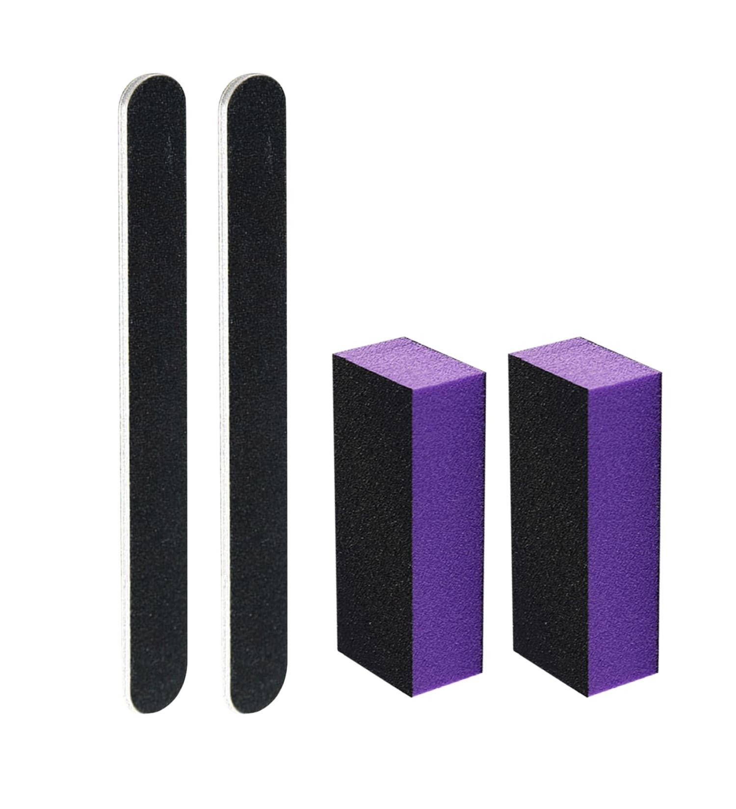Buy SKYPIA 4 Pack Black Nail File 100/180 Grit & Purple 3 Sided Buffer Block Set - Best Nail Care Tools for Professional Finishing | International Shipping Available - Buy Online on SooperMarket.com