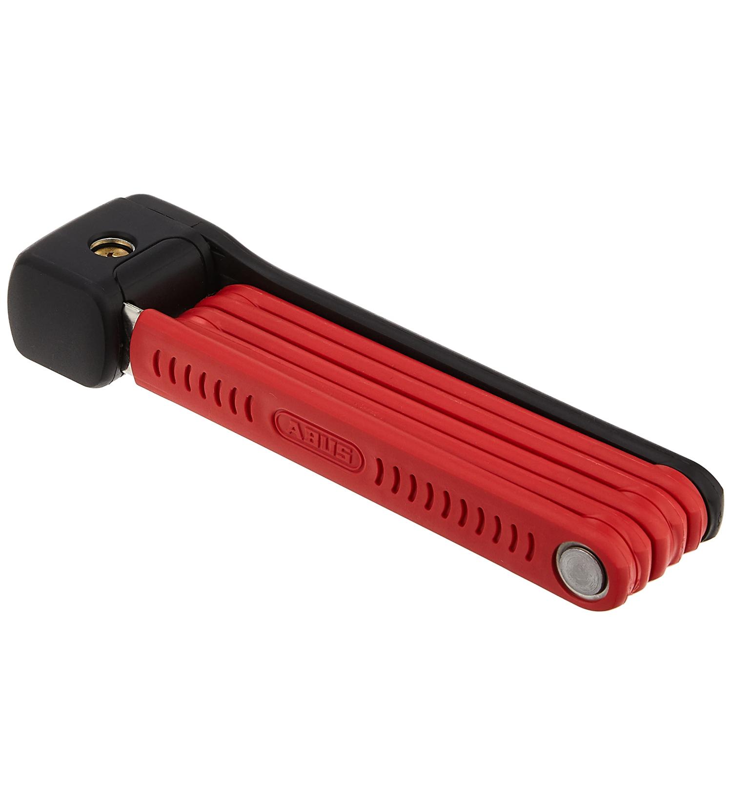 Abus Bordo Lite 6055k SH Folding Lock - Extra-Light 85 cm Bicycle Lock with Bracket | Security Level 7 - Red - Buy Online on SooperMarket.com