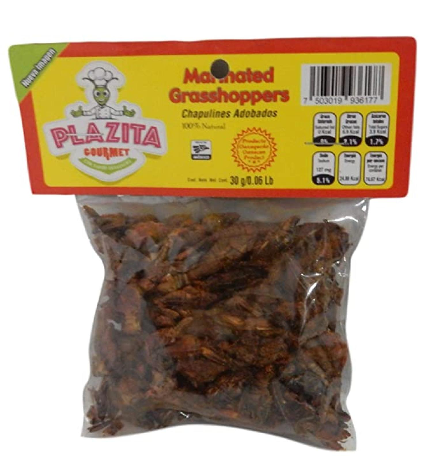Chapulines Oaxaca (grasshoppers) - Gourmet edible insects from Oaxaca Mexico 30 G - 1.06 Oz (Marinated)