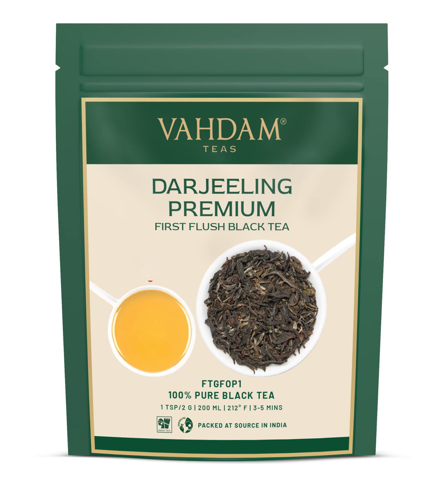 Buy Vahdam Darjeeling Premium First Flush Black Tea (340g) - Strong & Aromatic Loose Leaves | 100% Natural Ingredients - Directly from India - Buy Online on SooperMarket.com