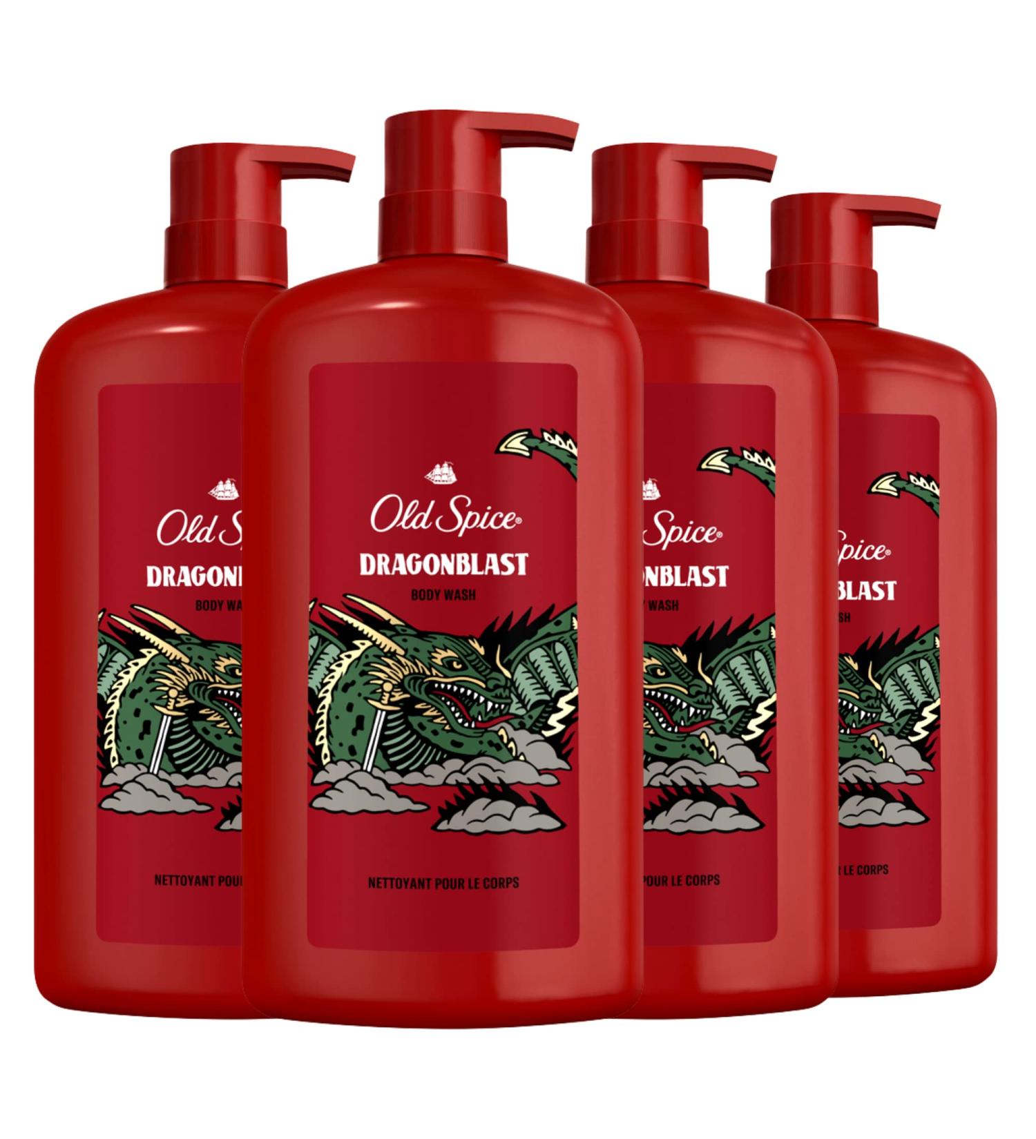 Old Spice Men's Dragonblast Body Wash 30 fl oz - Pack of 4 | Long Lasting Lather - Buy Online on SooperMarket.com