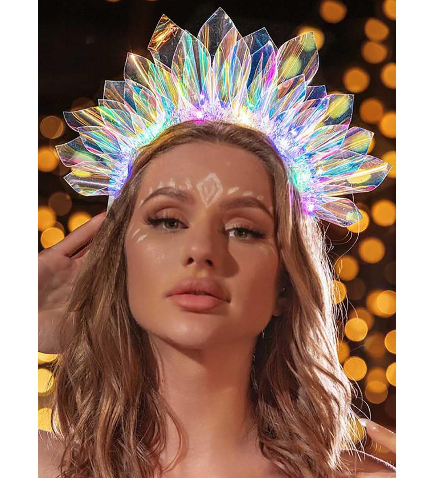 EARENT Light Up Headband | LED Glow Hair Hoop for Women and Girls - Perfect for Rave, Nightclub, Costume Party - Buy Online on SooperMarket.com