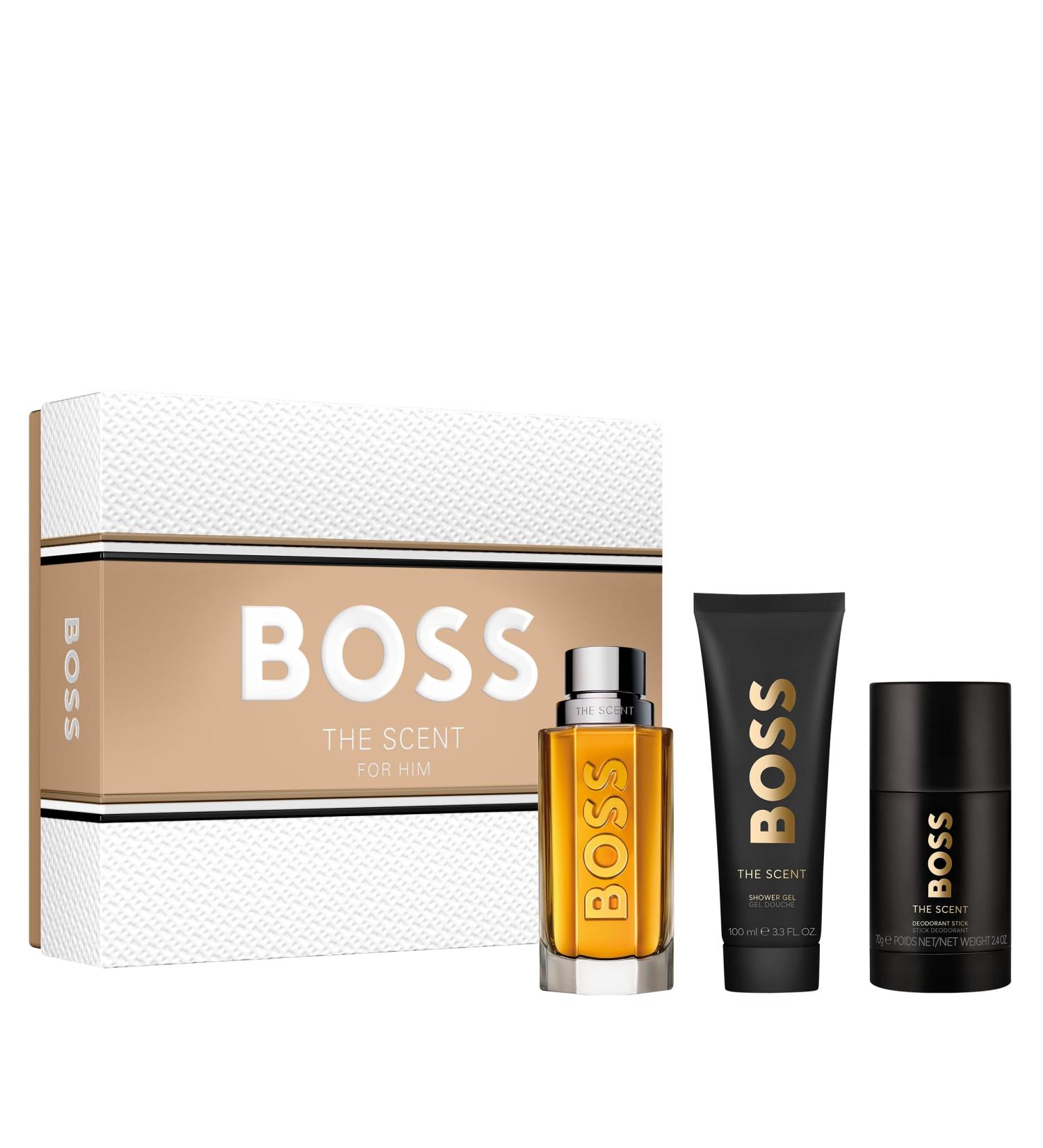 Hugo Boss The Scent Eau de Toilette Ambery Men's Cologne With Notes of Ginger Manika Fruit & Leather Accords Long Lasting Fragrance 3-Pc Set - Buy Online on SooperMarket.com