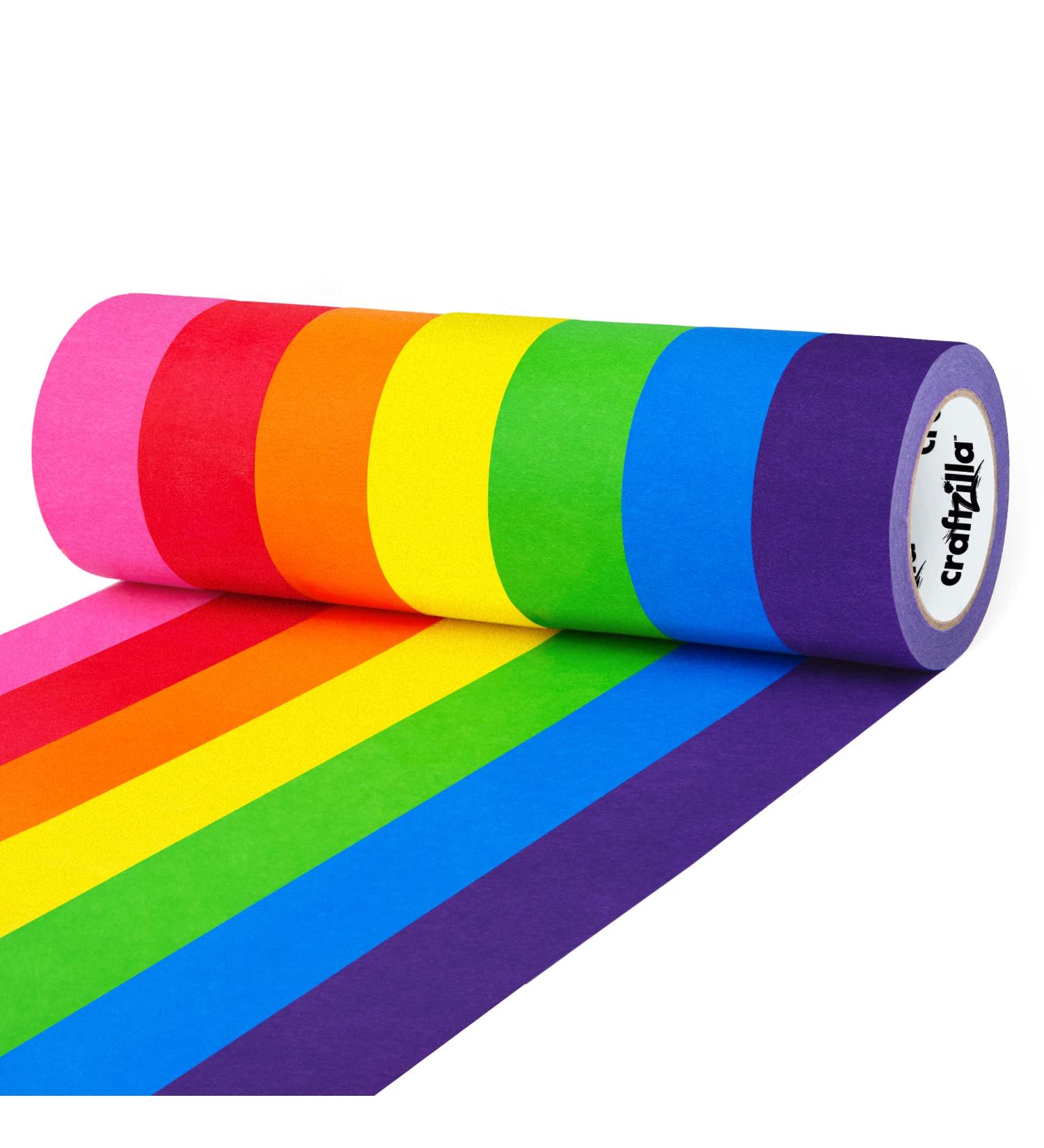 Craftzilla Colored Masking Tape 7 Roll Multi Pack - 210ft x 1in Rainbow Craft Tape - Buy Online on SooperMarket.com