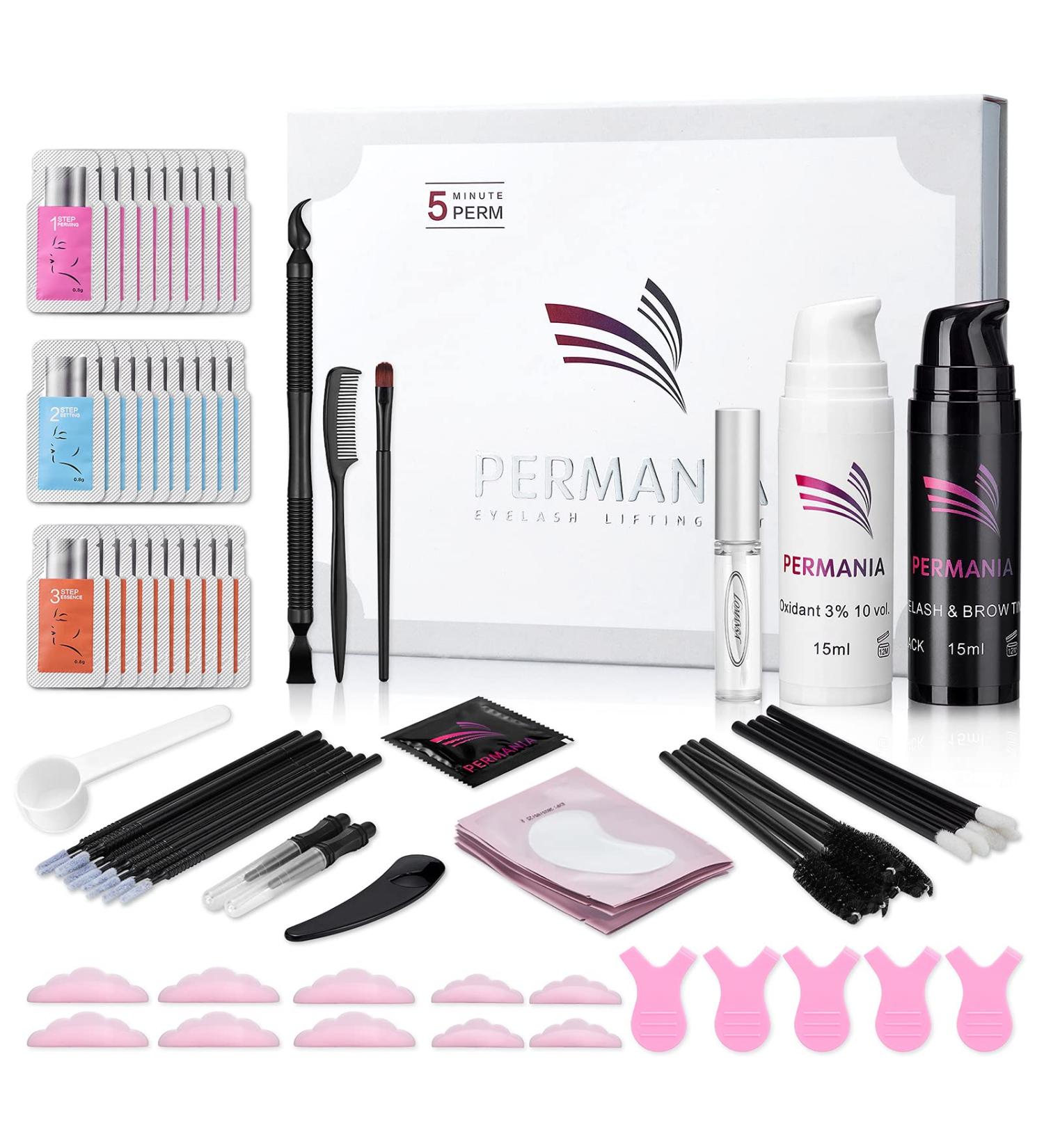 PERMANIA Lash Lift Kit - 4-in-1 Eyelash & Brow Perm in Black - Lasts 6-8 Weeks - Includes 25 Tools - Buy Online on SooperMarket.com