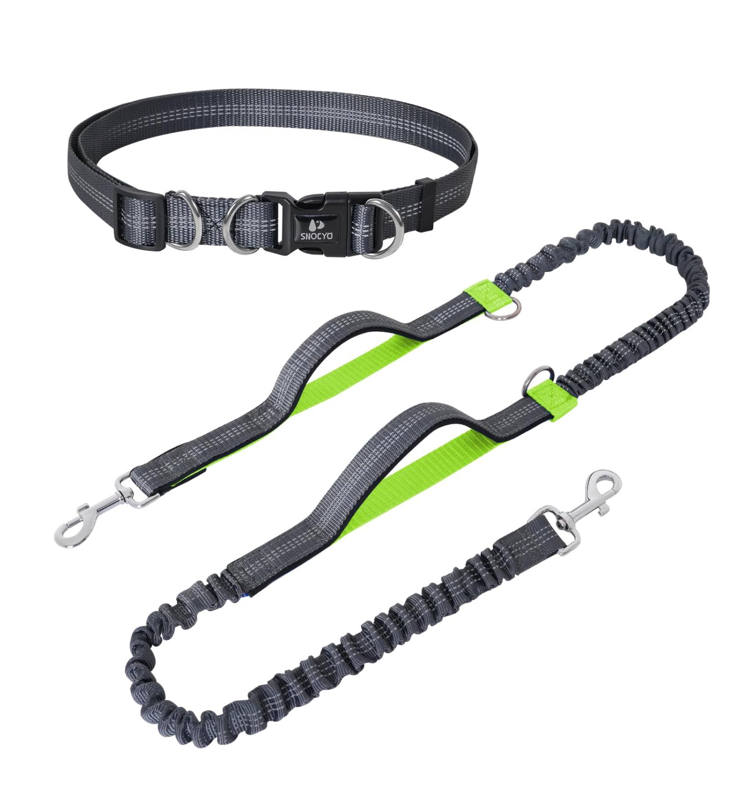 Snocyo Jogging Leash for Medium & Large Dogs | Elastic Reflective Dog Leash with Double Handle & Waist Belt | Perfect for Running & Exercise - Buy Online on SooperMarket.com