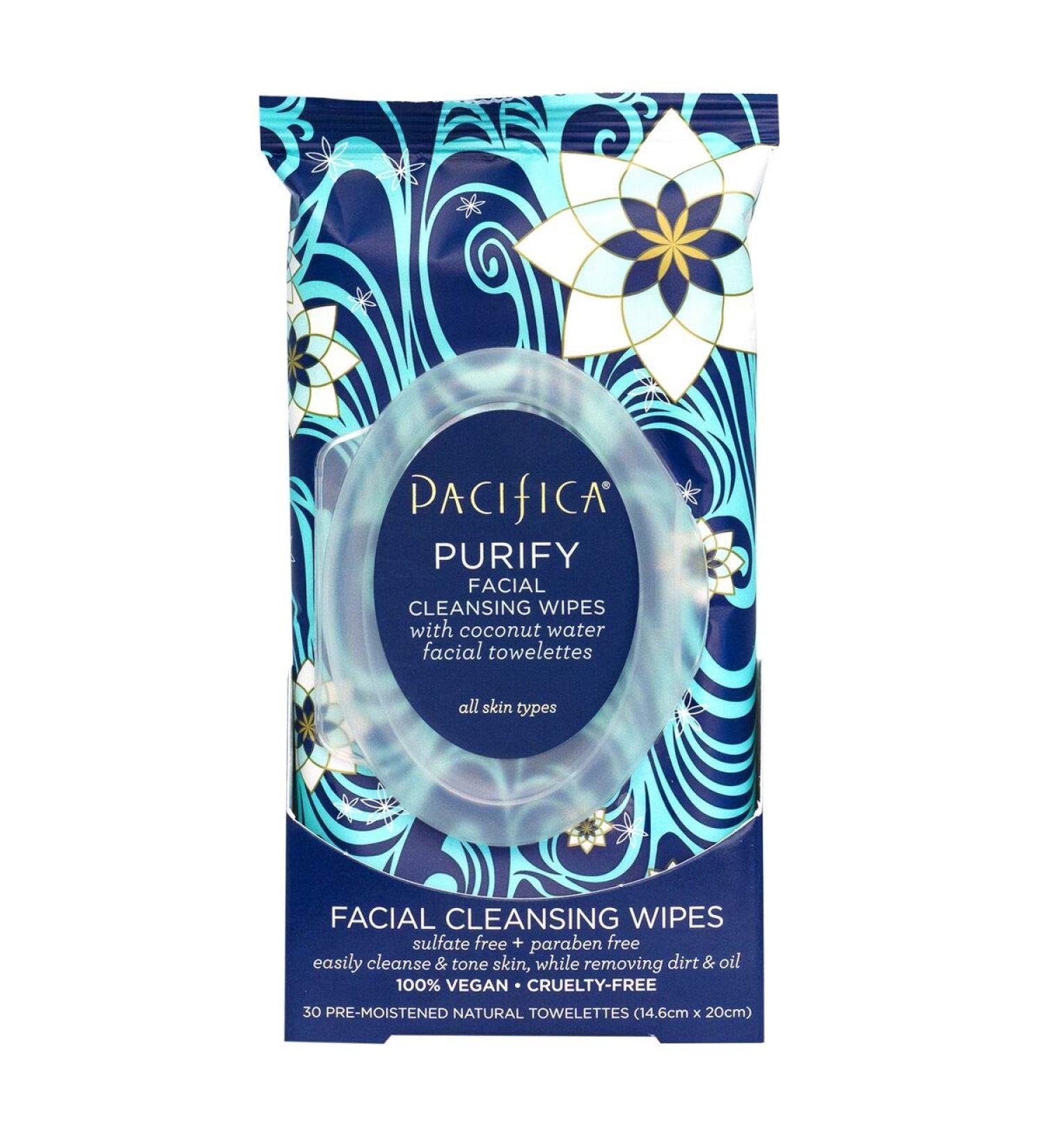 Pacifica Purify Coconut Water Cleansing Facial Wipes - 30 Towelettes - Buy Online on SooperMarket.com