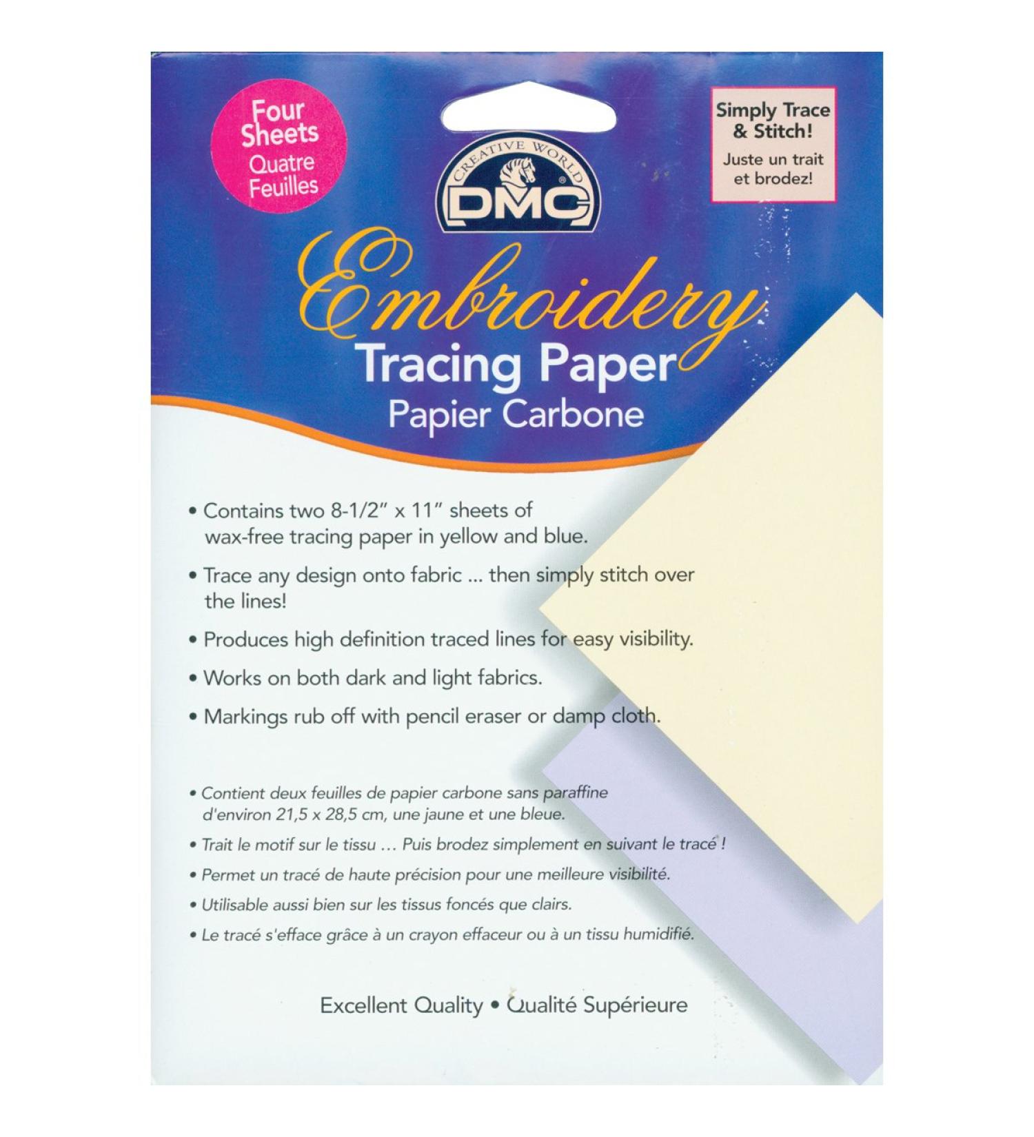 DMC U1541 Embroidery Tracing Paper, Yellow/Blue, 2-Pack
