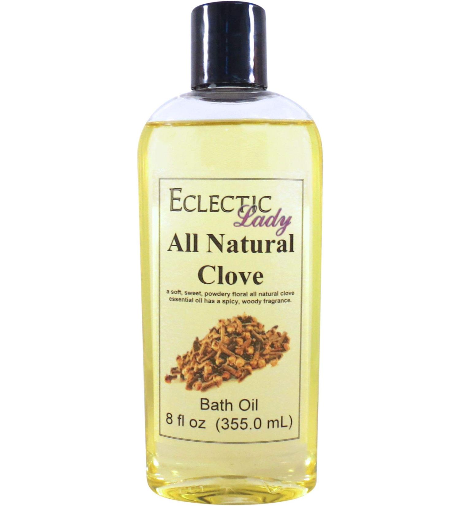 Clove Bath Oil by Eclectic Lady - Relaxing Scented Oil for Sensitive Skin - Nourishing & Moisturizing 8 oz - Ideal for Dry Skin - International Shipping Available - Buy Online on SooperMarket.com