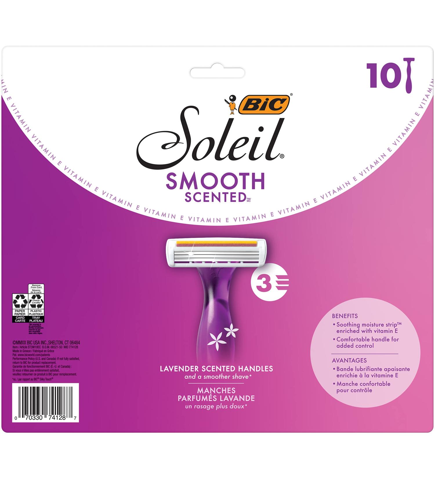 BIC Soleil Smooth Scented Women's Disposable Razor - 10 Triple Blade Razors for Smooth Shave - Buy Online on SooperMarket.com