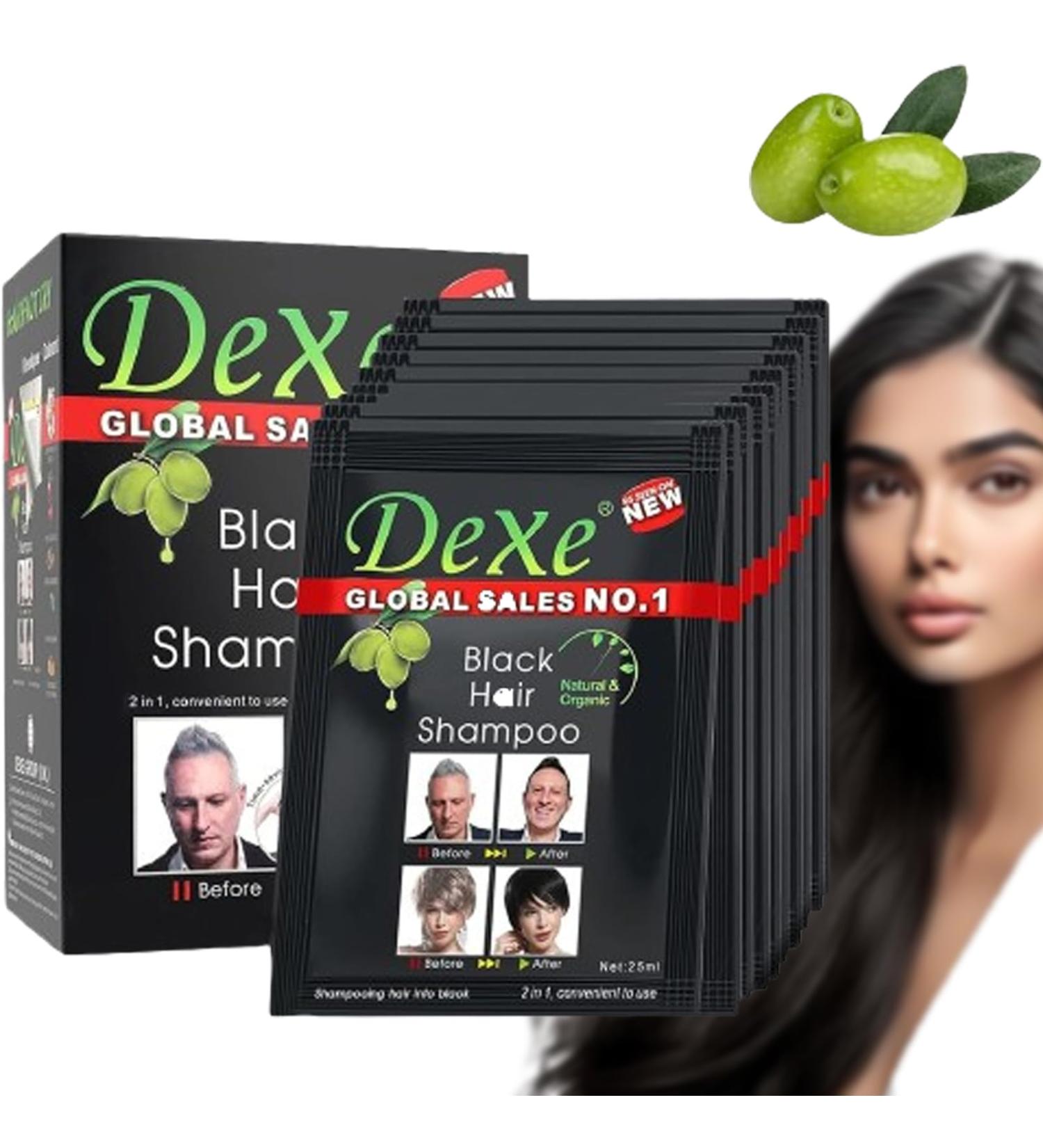 MQUPIN Black Hair Dye Shampoo - Instant, Easy-to-Use Permanent Hair Color for Men and Women - Natural Ingredients (10 PCS) - Buy Online on SooperMarket.com