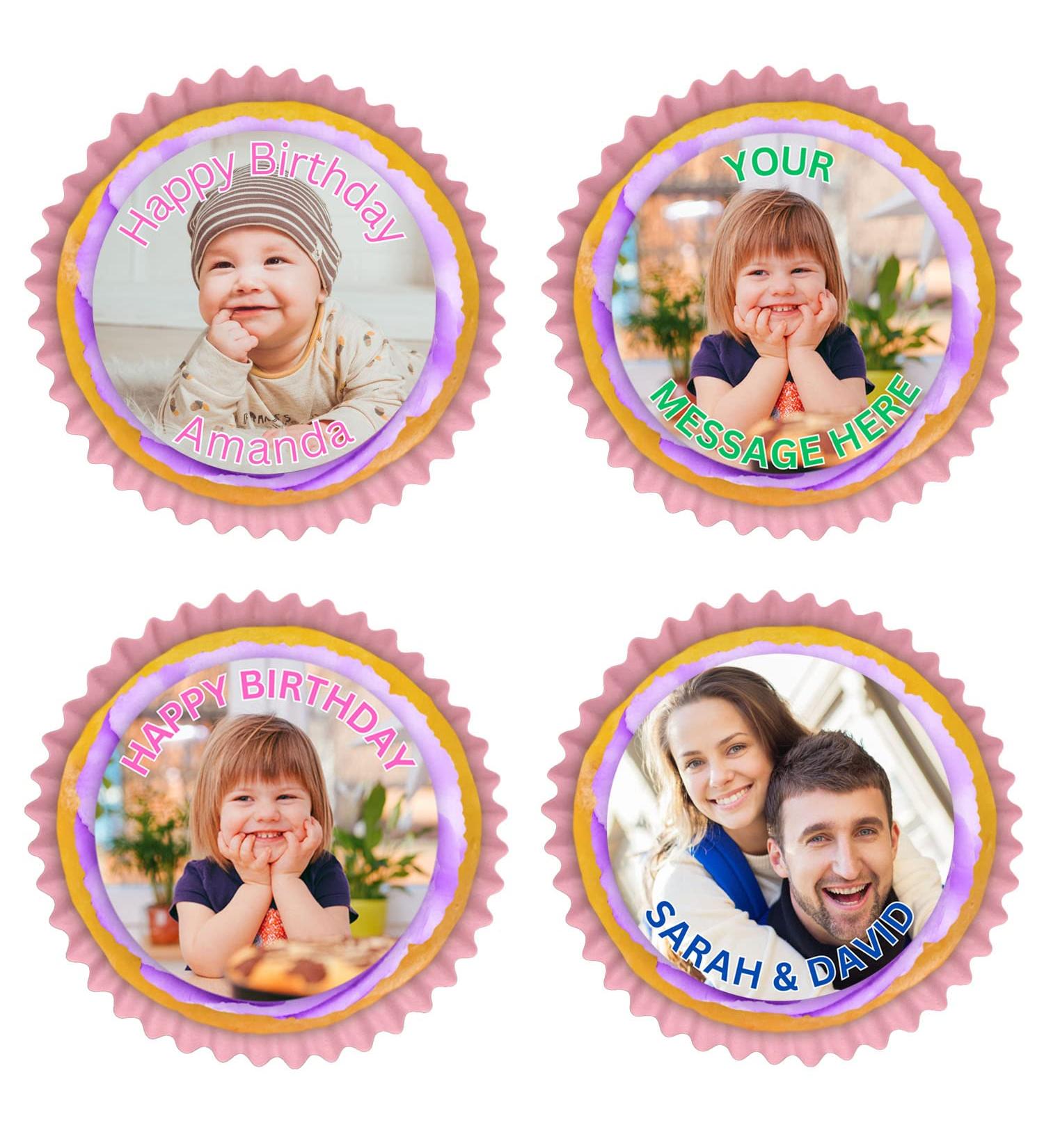 30 x Pre Cut Personalised Photo/Your Logo Cupcake Toppers Edible Premium Wafer Paper Decoration - Buy Online on SooperMarket.com