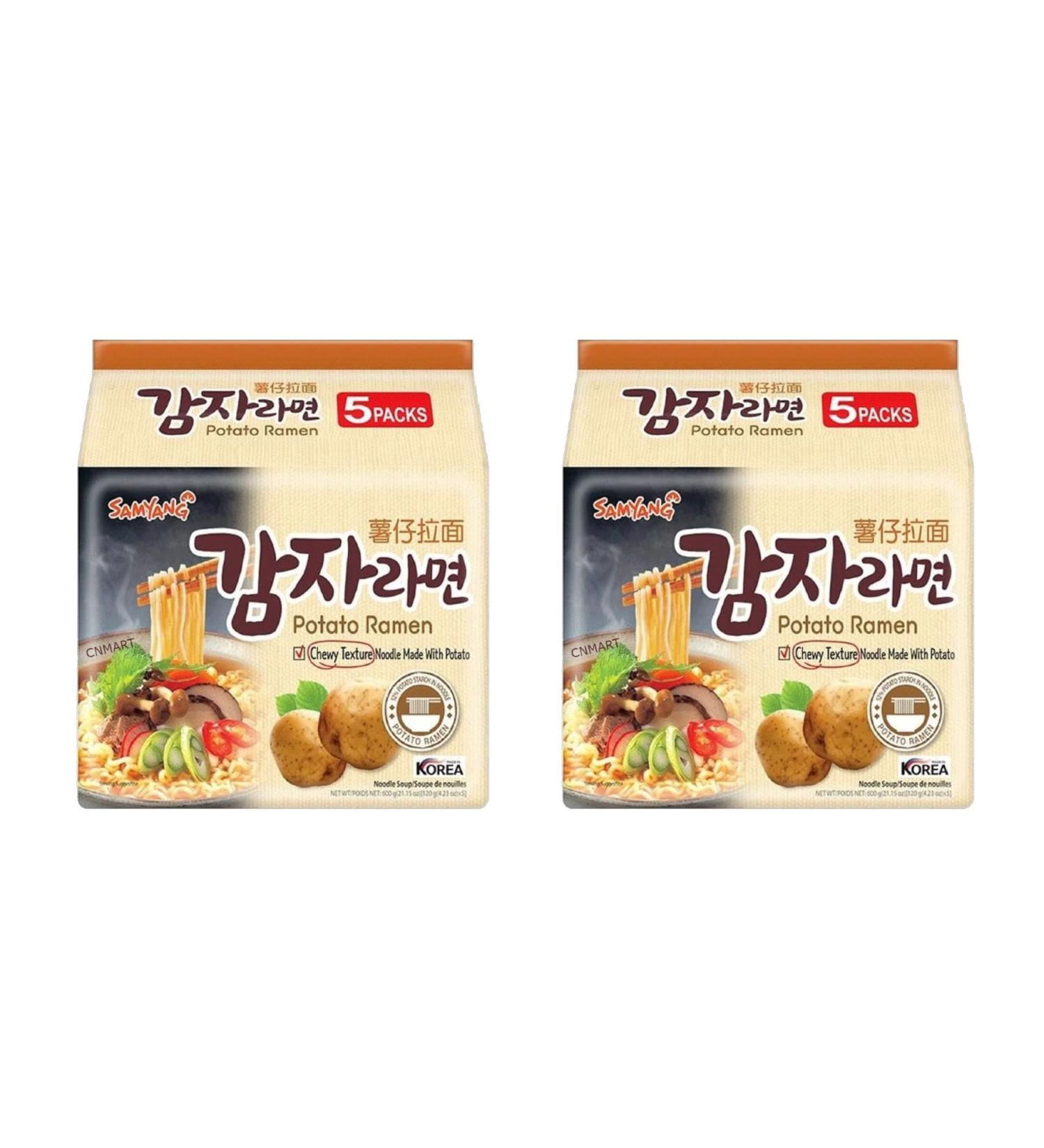 Samyang Potato Flavour Instant Noodle Ramen Suitable For Vegetarian (Pack of 10) by CNMART - Buy Online on SooperMarket.com