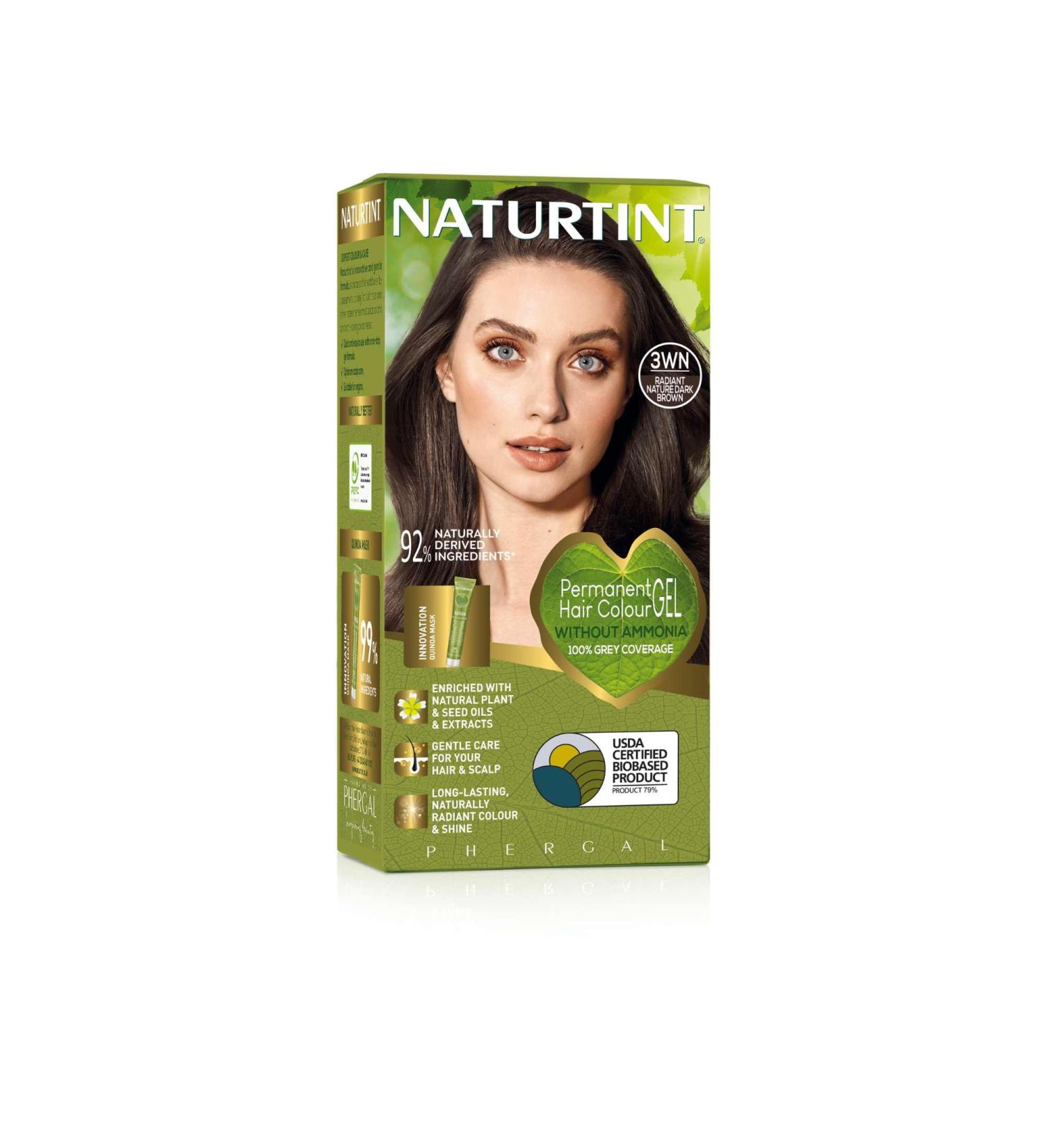 Naturtint Permanent Hair Colour Gel 3WN Radiant Nature Dark Brown Plant Enriched Ammonia Free Long Lasting Grey Coverage and Radiant Colour Nourishment and Protection - Buy Online on SooperMarket.com