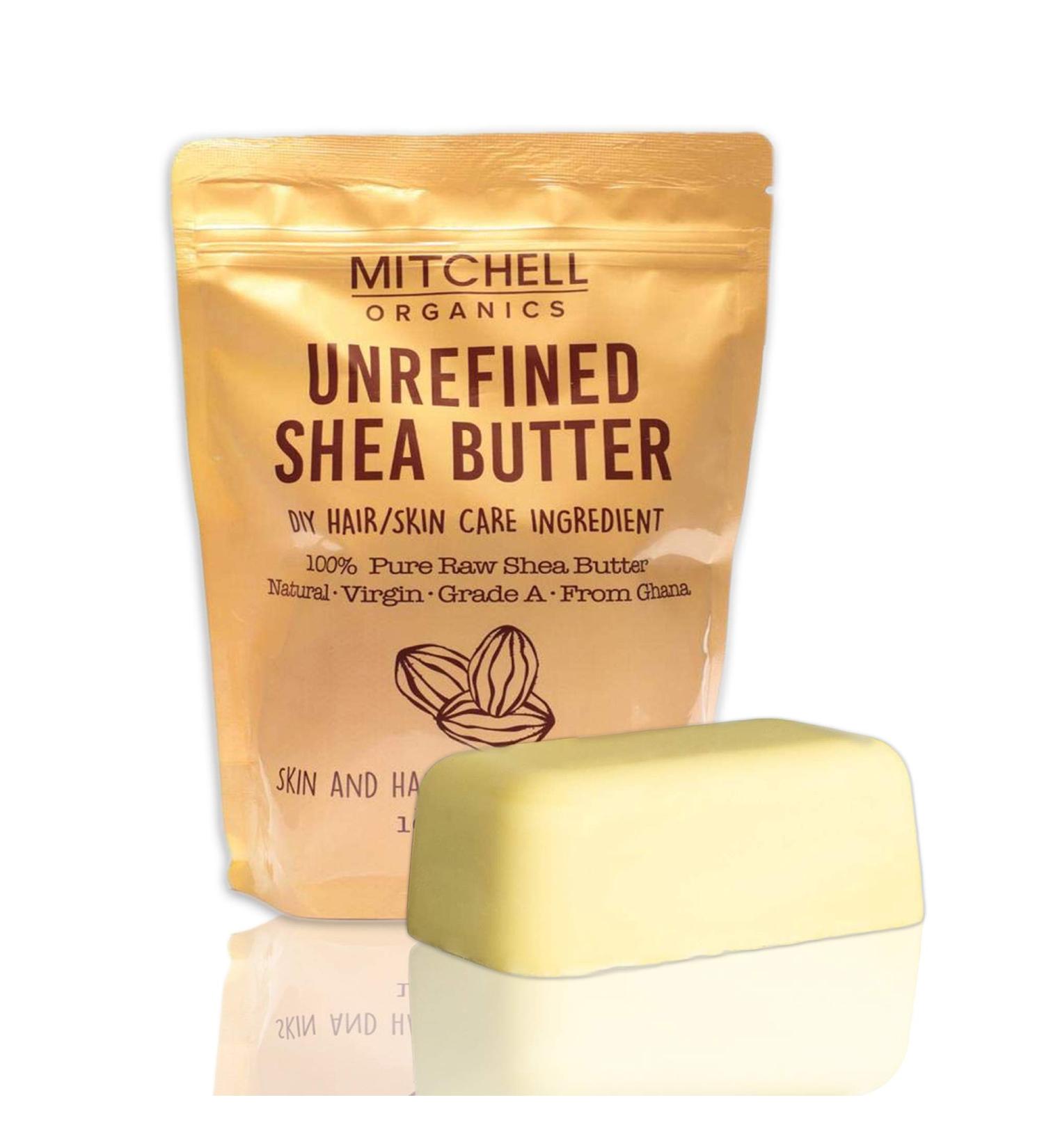 Mitchell Organics Unrefined African Shea Butter | 16 Oz / 455 G | Pure Body Butter For Dry Skin Effective on Stretch Marks Grade A | For All Skin Types - Buy Online on SooperMarket.com