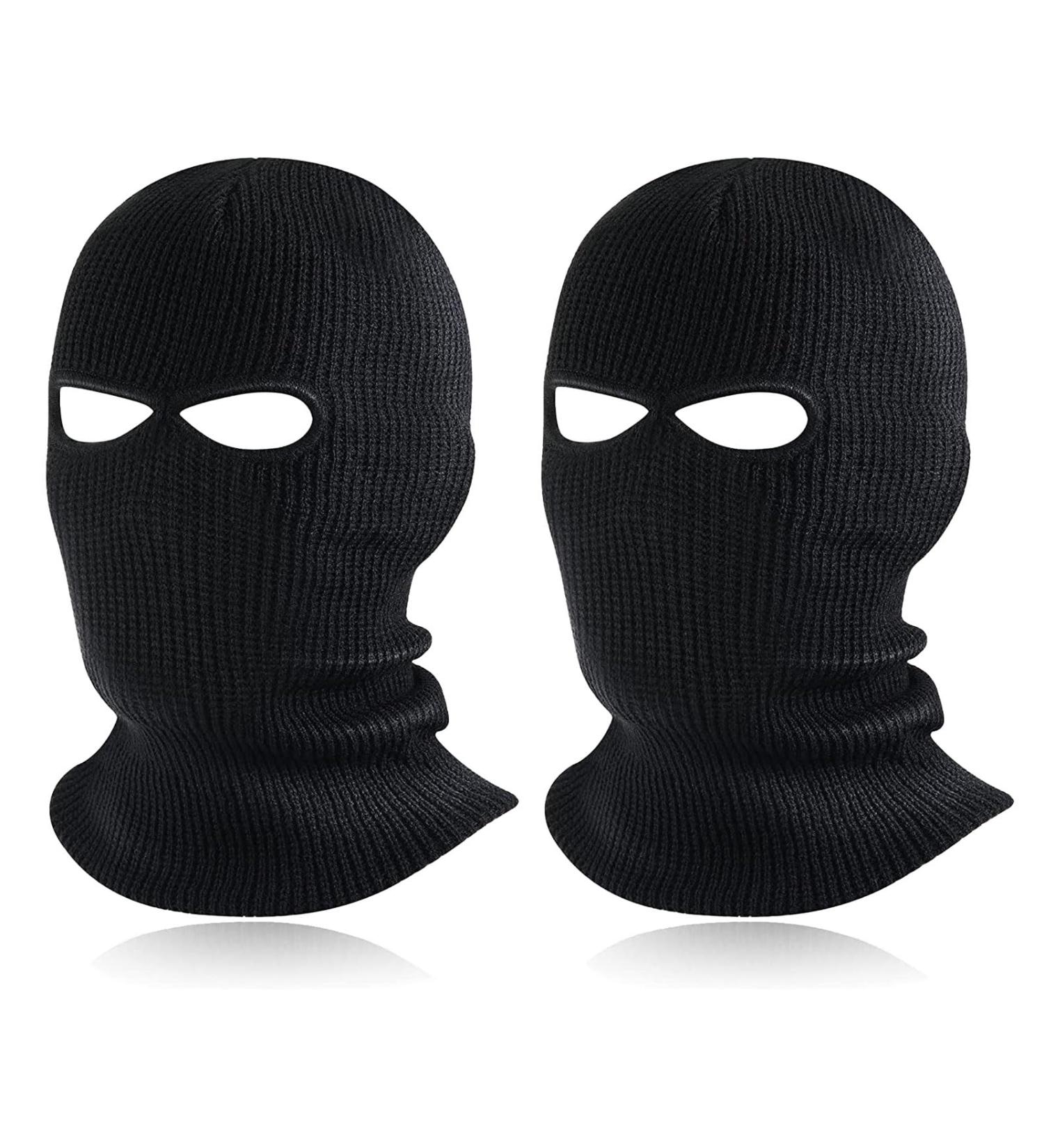 Skhaovs 2 Pack Knitted Sturm Hood Warm Winter Ski Mask Balaclava for Men & Women | Black Full Face Mask for Outdoor Sports - Buy Online on SooperMarket.com