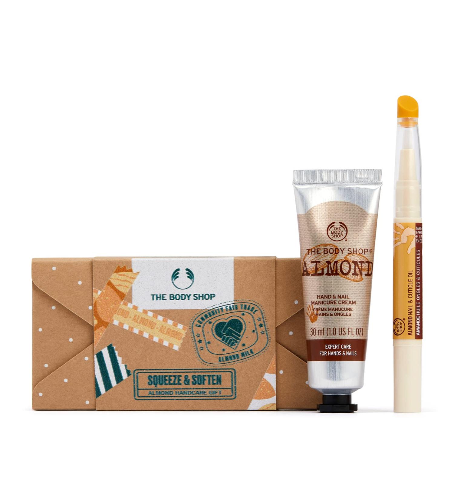 The Body Shop Almond Hand Care Gift Set - Nourishing Vegan Formula for Dry Hands & Nails (2 Items) - Buy Online on SooperMarket.com
