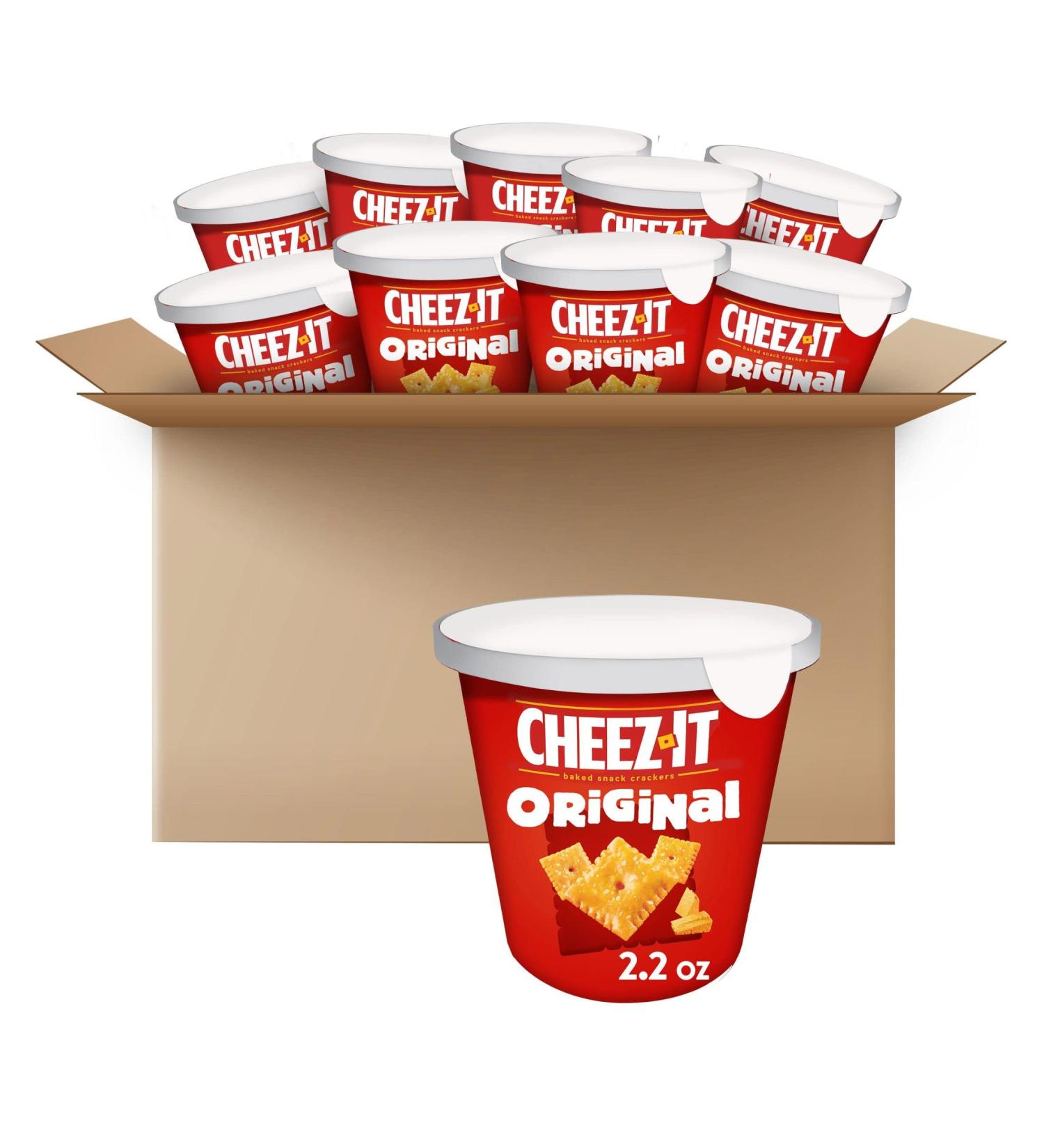Cheez-It Original Baked Snack Crackers 22oz Case (10 Cups) - Perfect for Office and Kids Snacks - Buy Online on SooperMarket.com