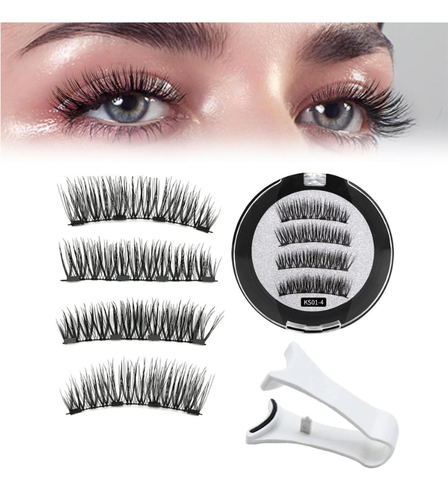 Lumentes Magnetic Eyelashes Lumentes Magnetic Lashes Magnetic Eyelashes Without Eyeliner Reusable Magnetic Eyelashes with Applicator No Glue or Liner Needed (Color : KS01-4) - Buy Online on SooperMarket.com