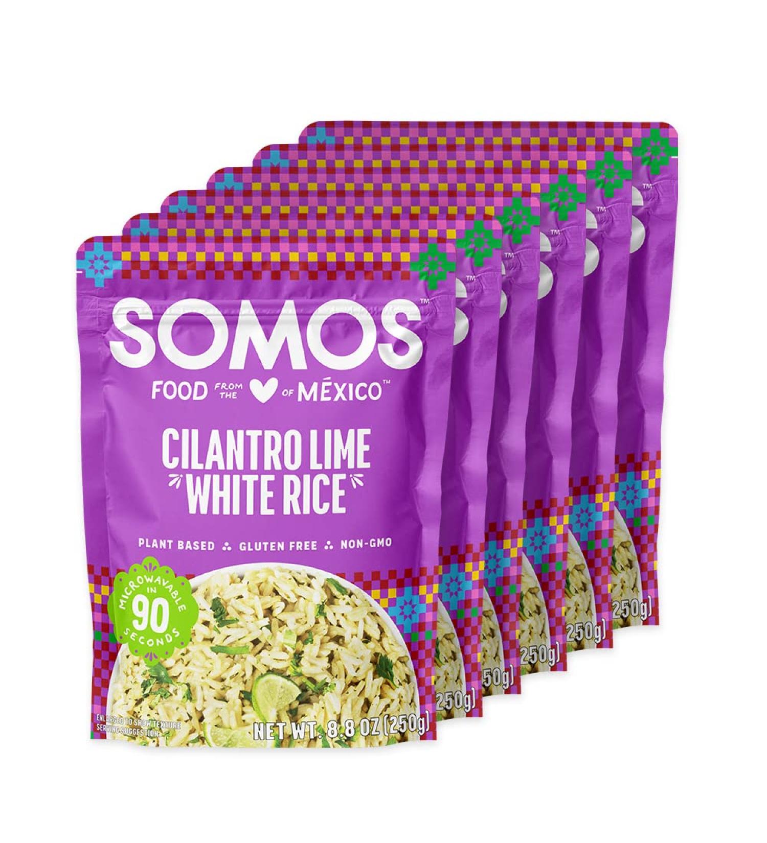 SOMOS Cilantro Lime White Rice 8.8 oz Pouch (Pack of 6) - Gluten-Free, Non-GMO, Vegan Microwavable Meals - Buy Online on SooperMarket.com