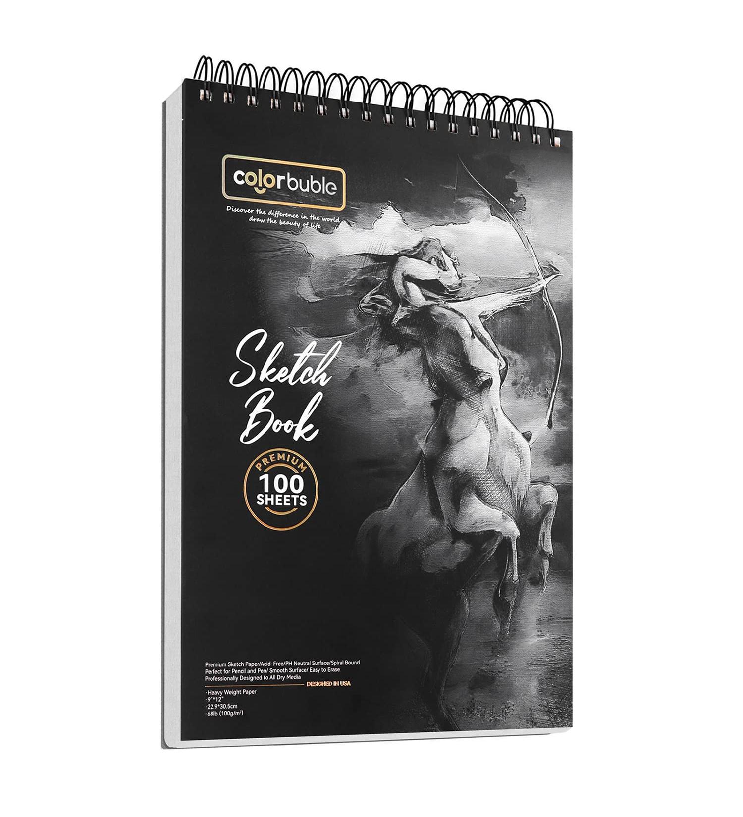 Sketch Book 9x 12  Premium Drawing Paper 100 Sheets of Top Spiral Bound Drawing Pad for Adults and Kids  1 Pack (68LB/100GSM) - Buy Online on SooperMarket.com