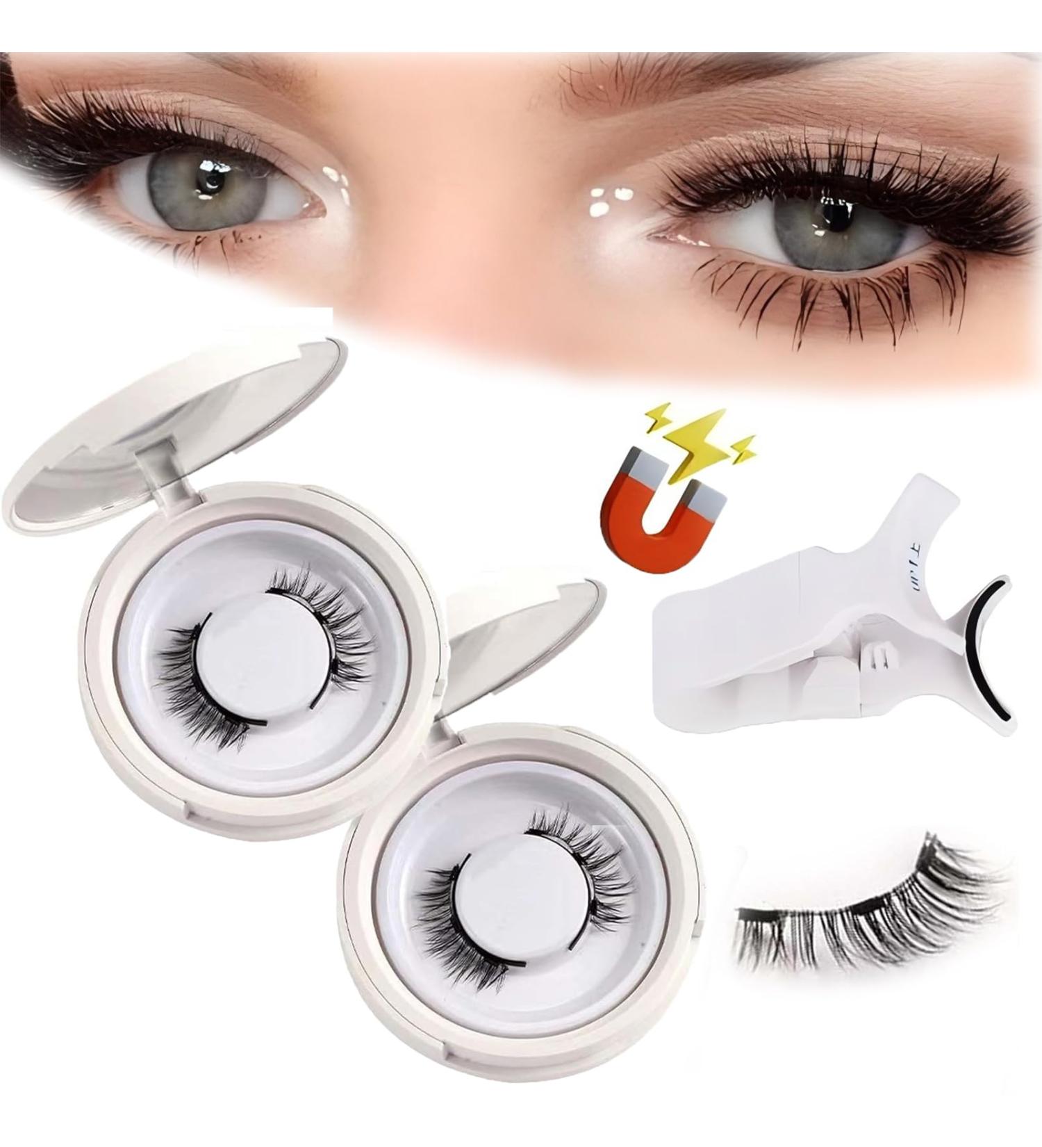 KraftyMagnetic Eyelashes KraftyMagnetic Eyelashes With Applicator Premium Magnetic Eyelashes Easy Quick Safe Kraftyco Magnetic Lashes No Glue Natural Simple Fuller Natural Look (simple-2pcs) - Buy Online on SooperMarket.com