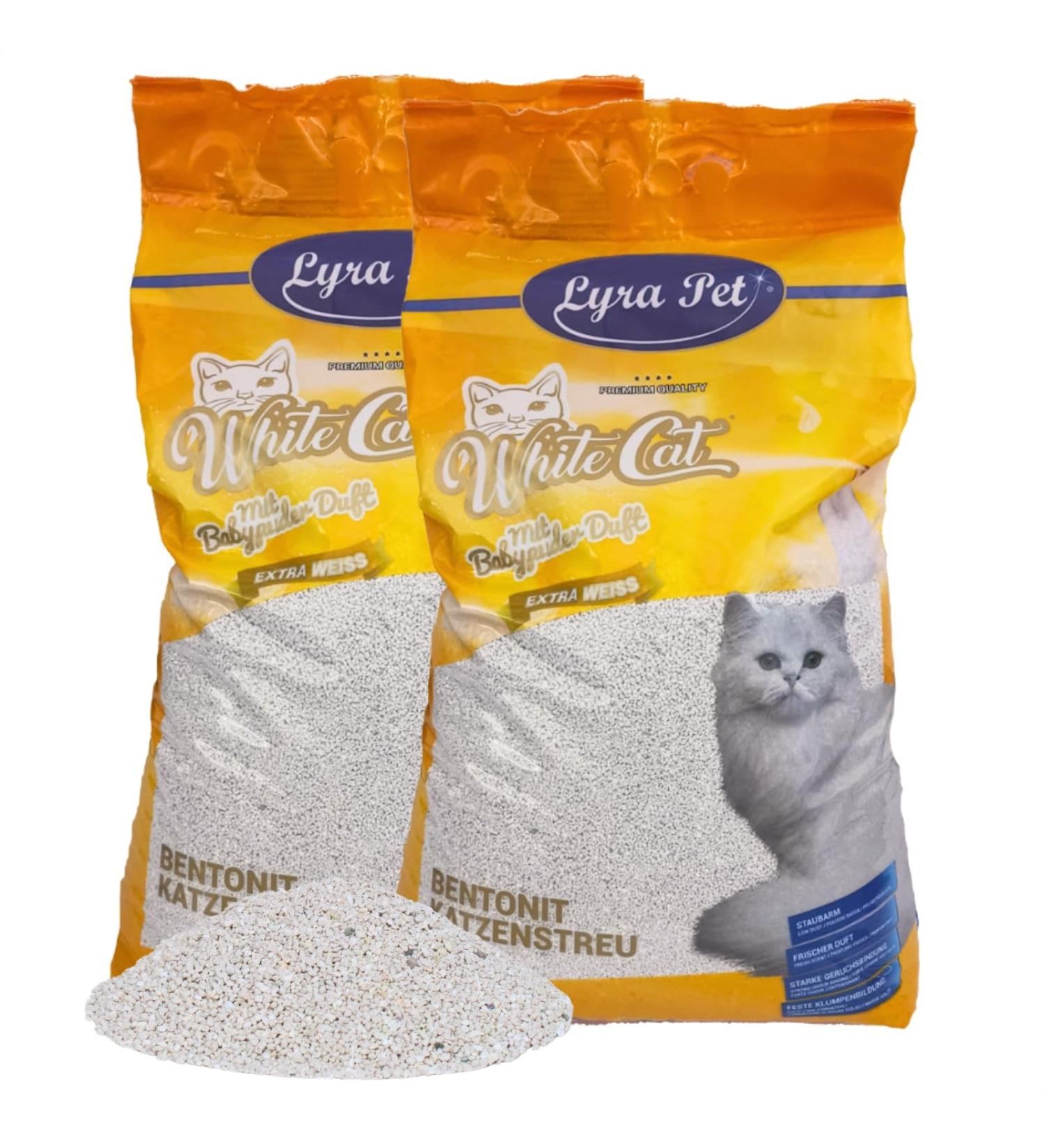 Lyra PET 30L White Cat Litter | Baby Powder Fragrance | Fine Clumping Bentonite | 350% Suction Power | Natural Odor Neutralizer | Clean Home Solution - Buy Online on SooperMarket.com