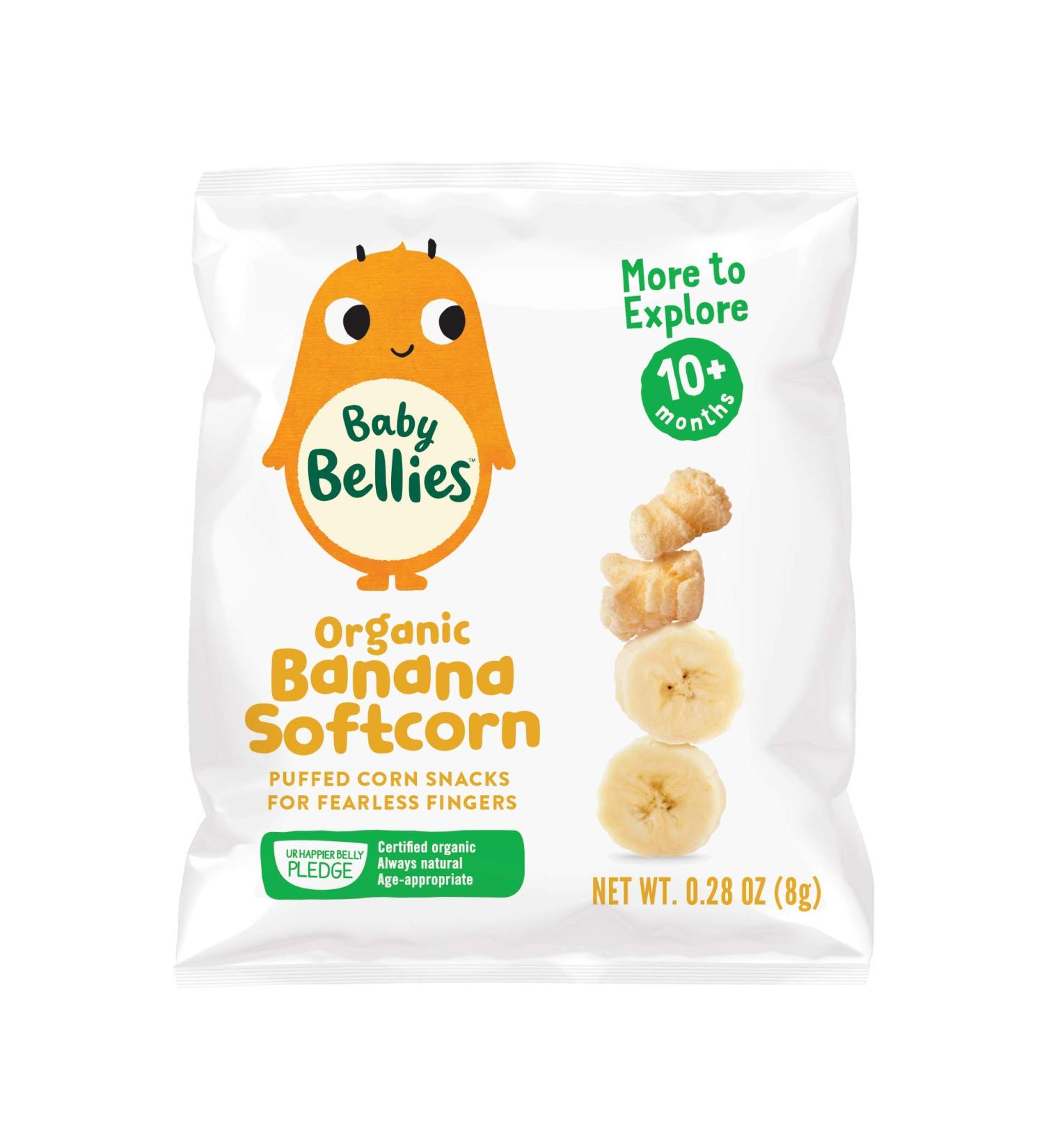 Baby Bellies Organic Softcorn Baby Snack - Banana (Pack of 7, 0.28 oz each) - Buy Online on SooperMarket.com