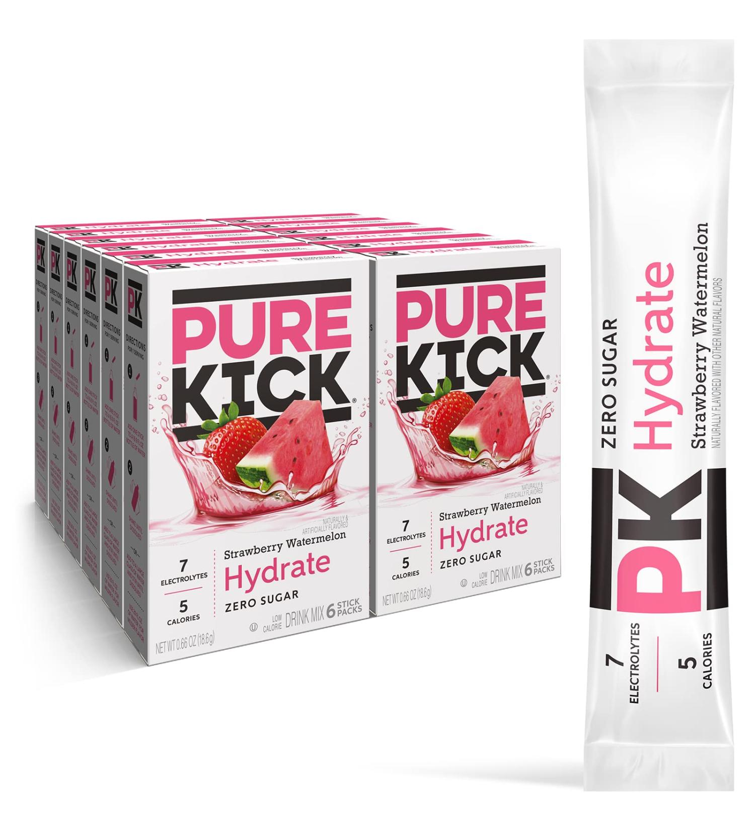 Pure Kick Strawberry Watermelon Hydration Singles To Go Drink Mix - 72 Packets - Buy Online on SooperMarket.com
