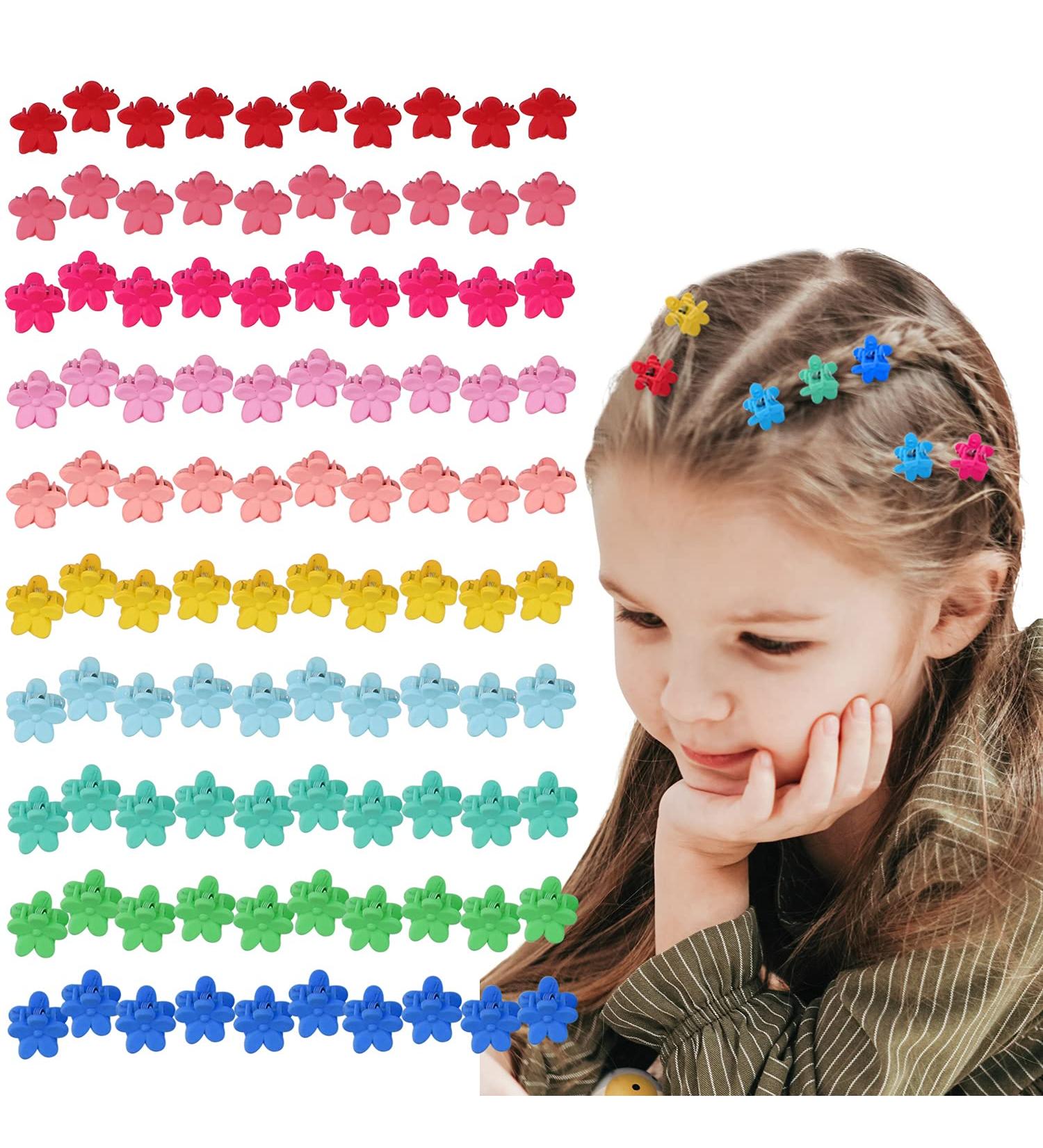 100 PCS Small Hair Clips for Girls | Mini Hair Claw Clips for Women | Floral Butterfly Hair Accessories | 10 Colors - Buy Online on SooperMarket.com