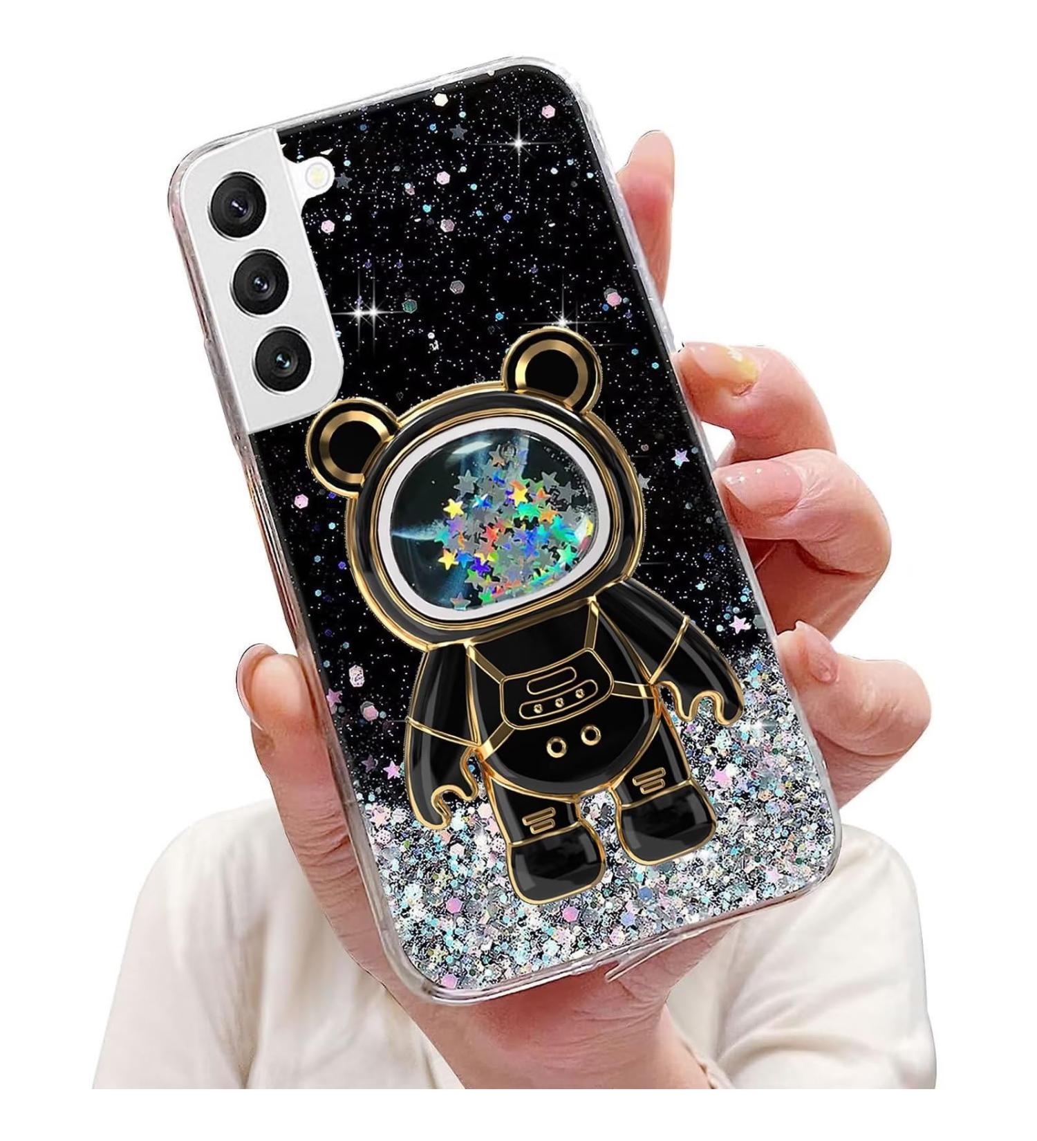 Buy Tivenfezk Nadoli Glitter Astronaut Phone Case for Samsung Galaxy S21 - Soft Silicone Hidden Stand & Cute Caricature Design - Buy Online on SooperMarket.com
