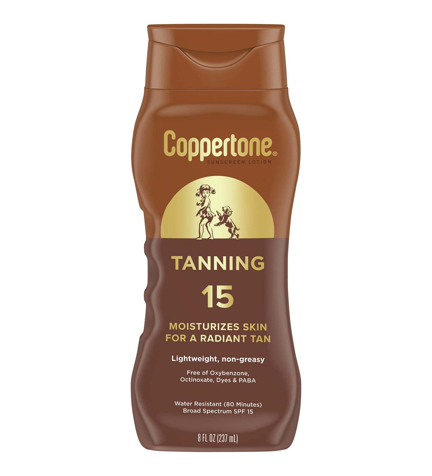 Coppertone Tanning SPF 15 - Lightweight & Moisturizing Sunscreen (8 fl oz) - Buy Online on SooperMarket.com
