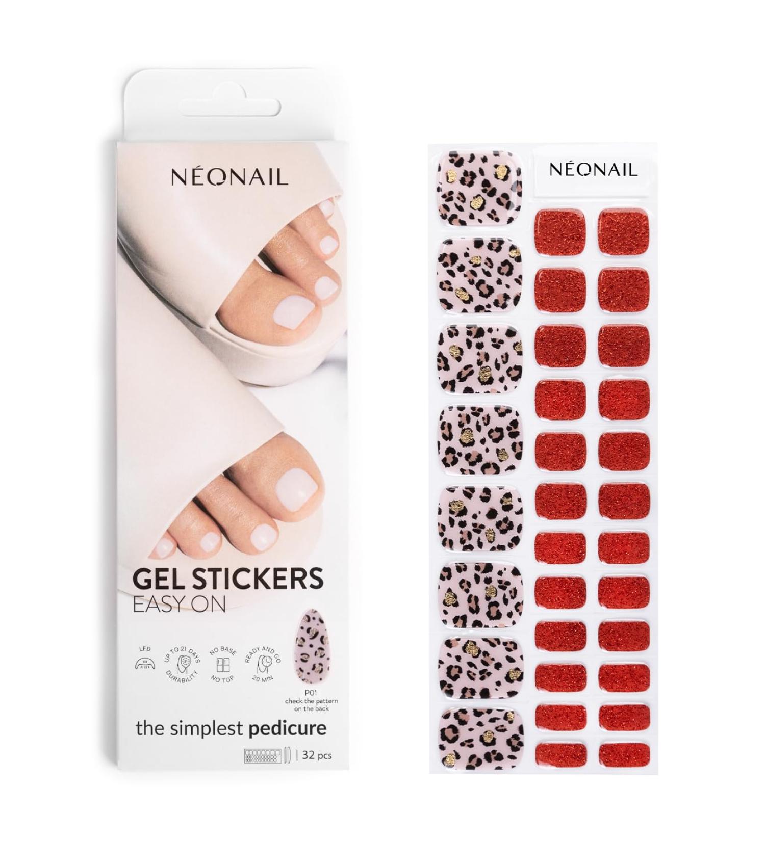 Neonail Gel UV Stickers P01 - Red 15 Patterns - Easy Application Nail Stickers for Fingernails & Toes - Stylish Gel Nail Decoration - Buy Online on SooperMarket.com