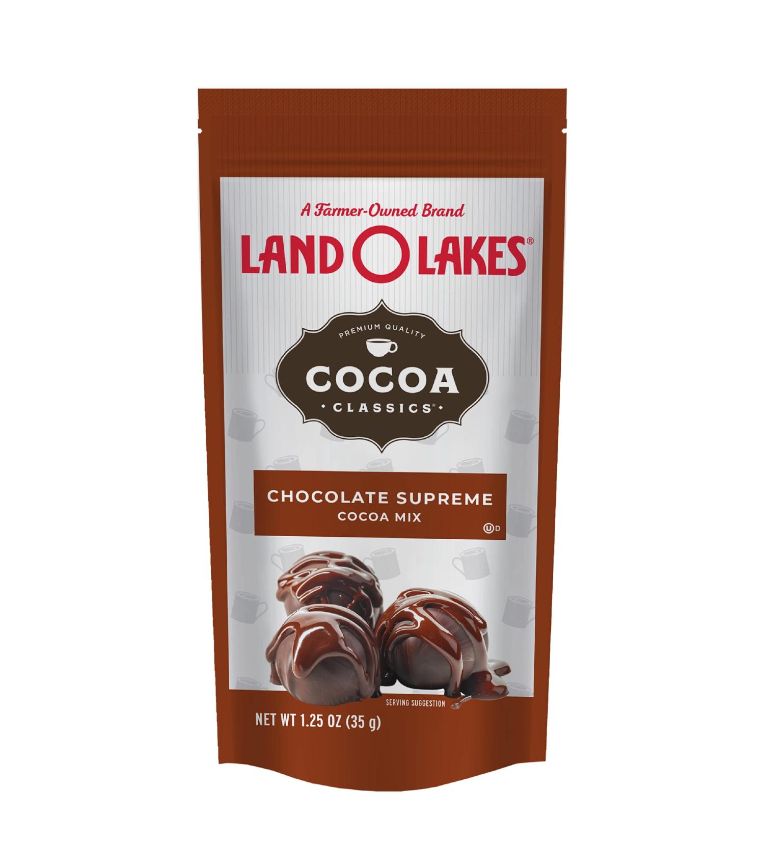 Land O Lakes Cocoa Classics  Chocolate Supreme Hot Cocoa Mix  1.25-Ounce Packets (Pack of 36)  Rich brown  (34-001) Chocolate Supreme 1.25 Ounce (Pack of 36) - Buy Online on SooperMarket.com