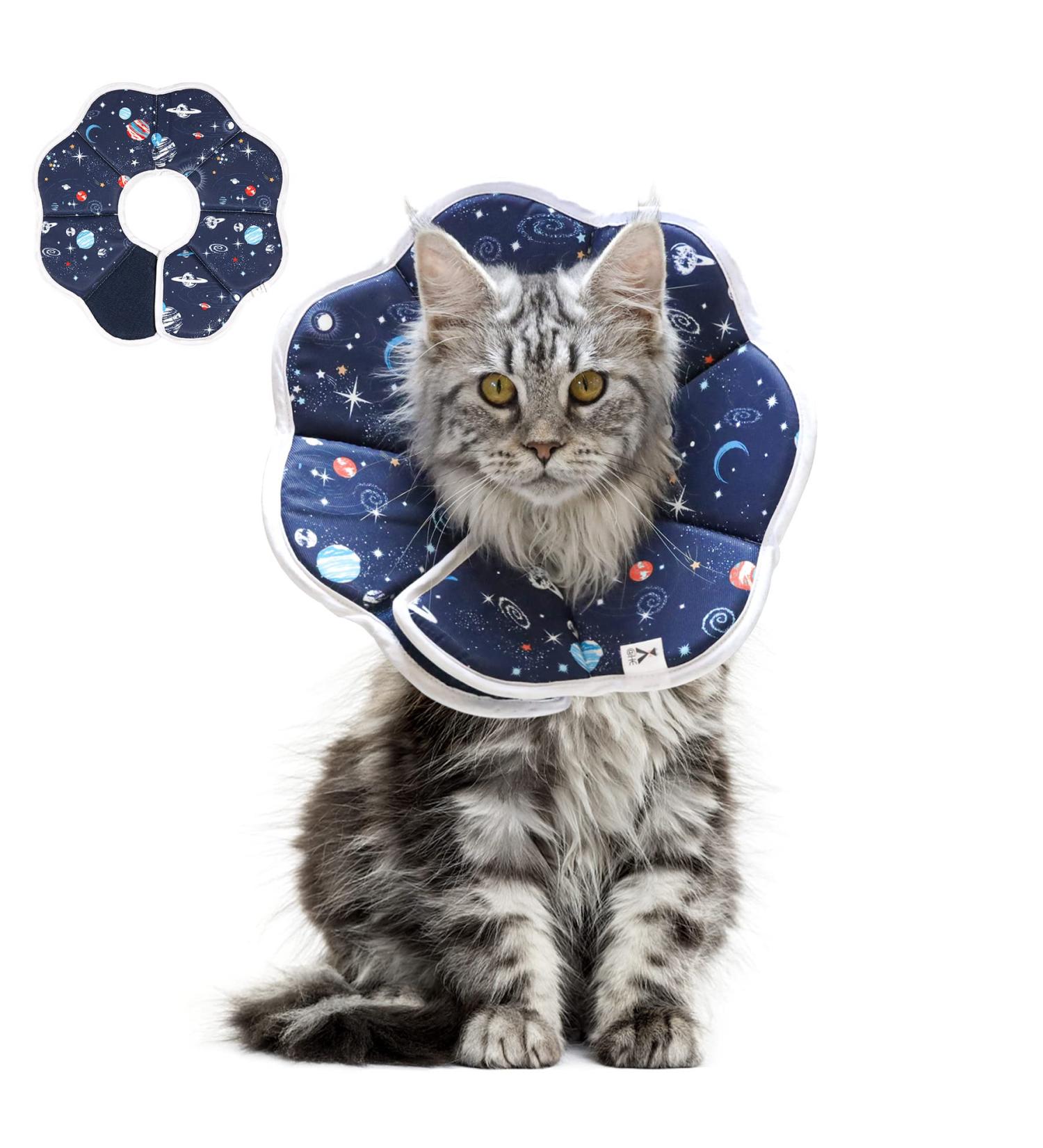 ComSaf Soft Cat Recovery Collar - Adjustable Elizabethan Cone for Post-Surgery Comfort - Prevents Licking, Lightweight - M (Neck 9-11 in) - Buy Online on SooperMarket.com