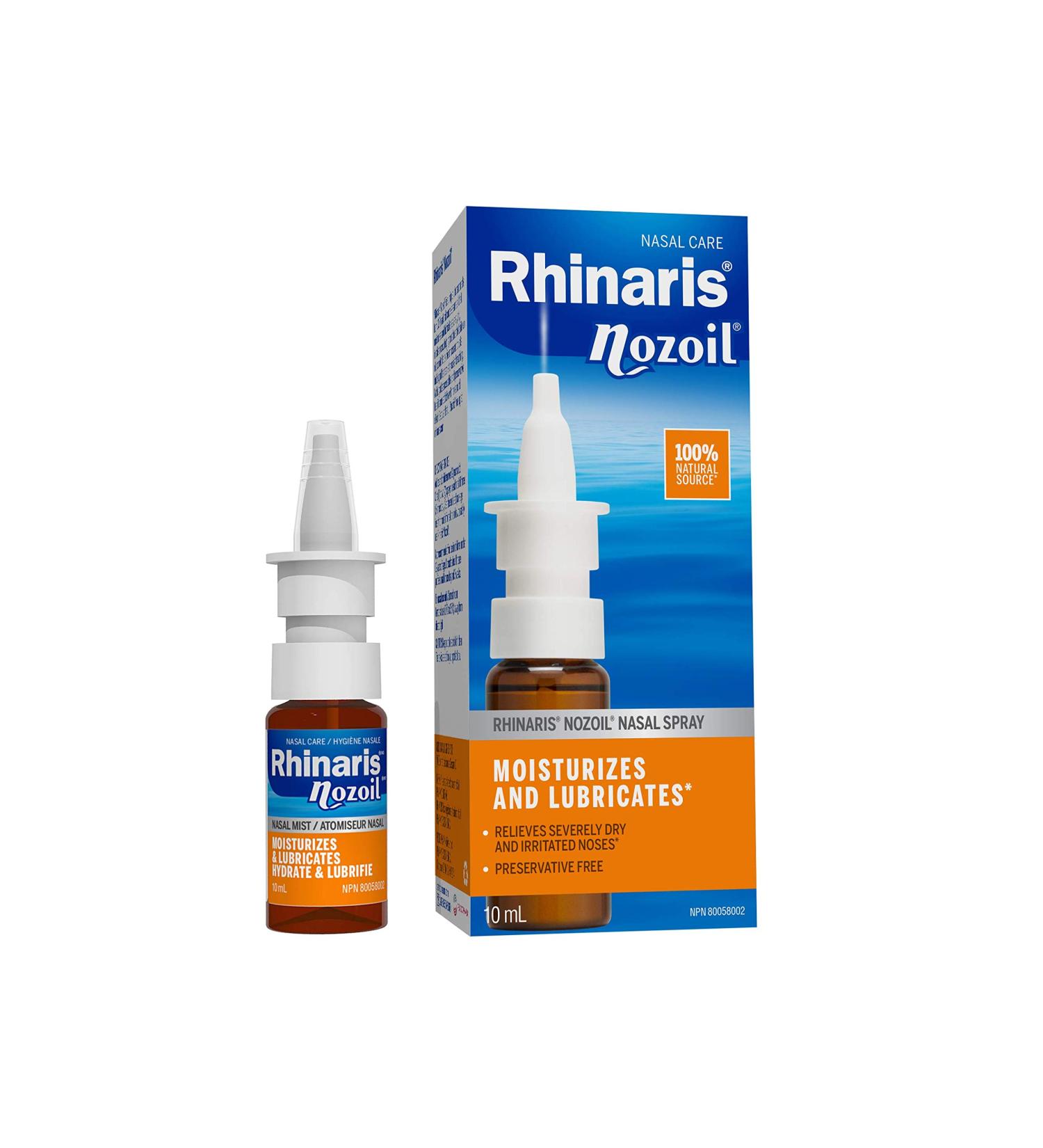 Rhinaris Nozoil Moisturizing & Lubricating Nasal Spray 10ml - Long Lasting Relief from Dryness Congestion Itchiness - Preservative-Free & Soothing Daily Nasal Care for Men & Women - Buy Online on SooperMarket.com