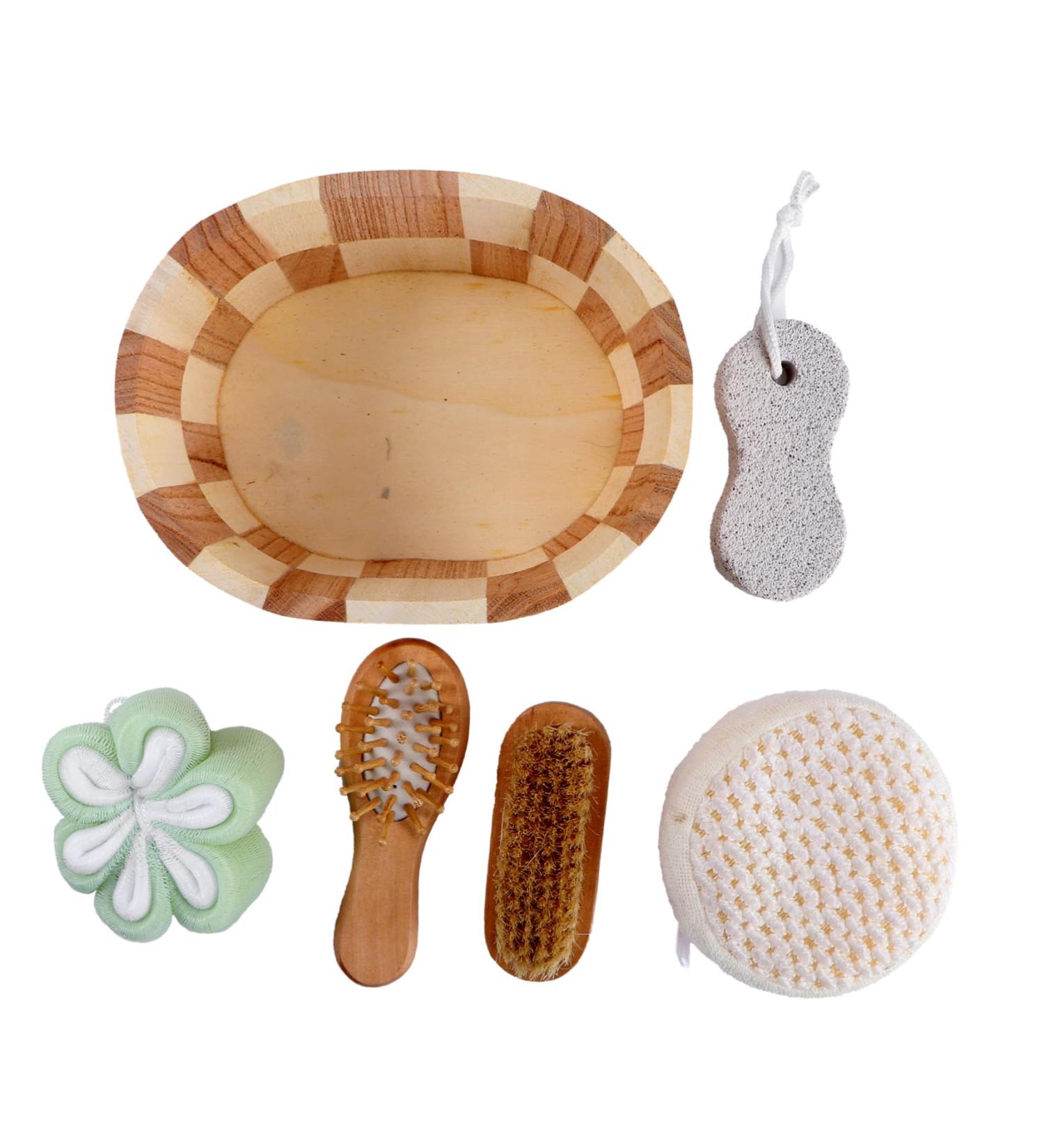 6-Piece Bathroom Set | Scrubbing Balls & Bathing Tools | Shower Supplies for Ultimate Clean - Buy Online on SooperMarket.com